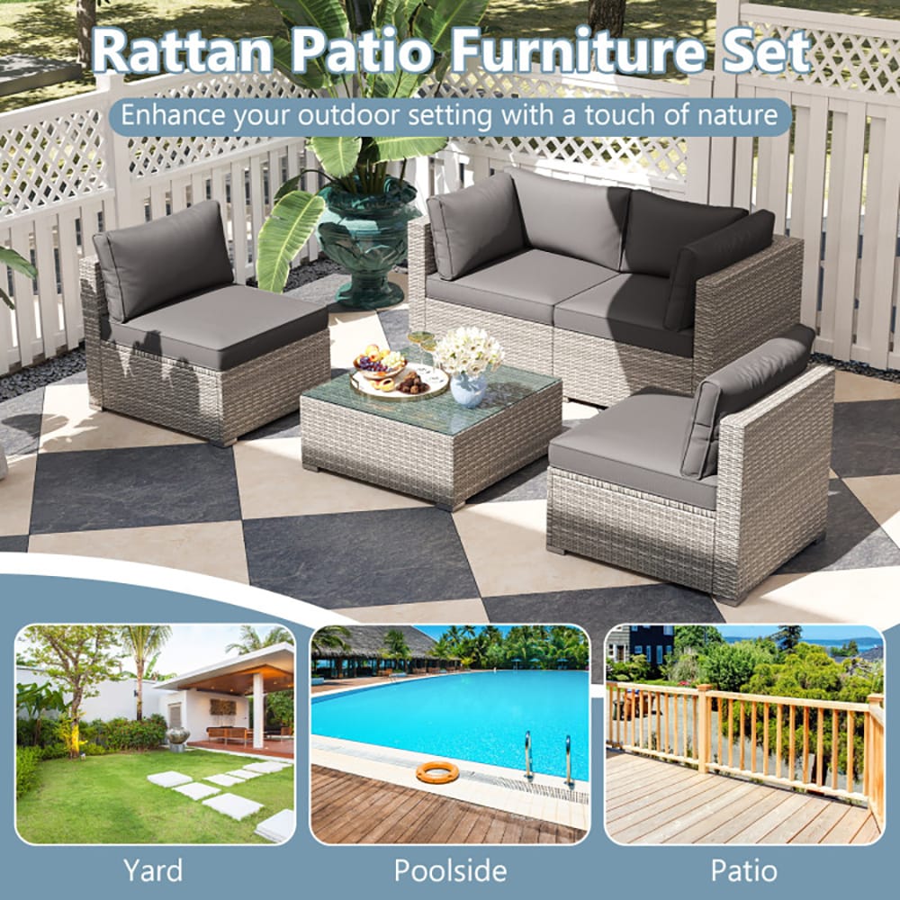 CASAINC CN-WFQ09-BR-BL Patio-Conversation-Sets - View #9