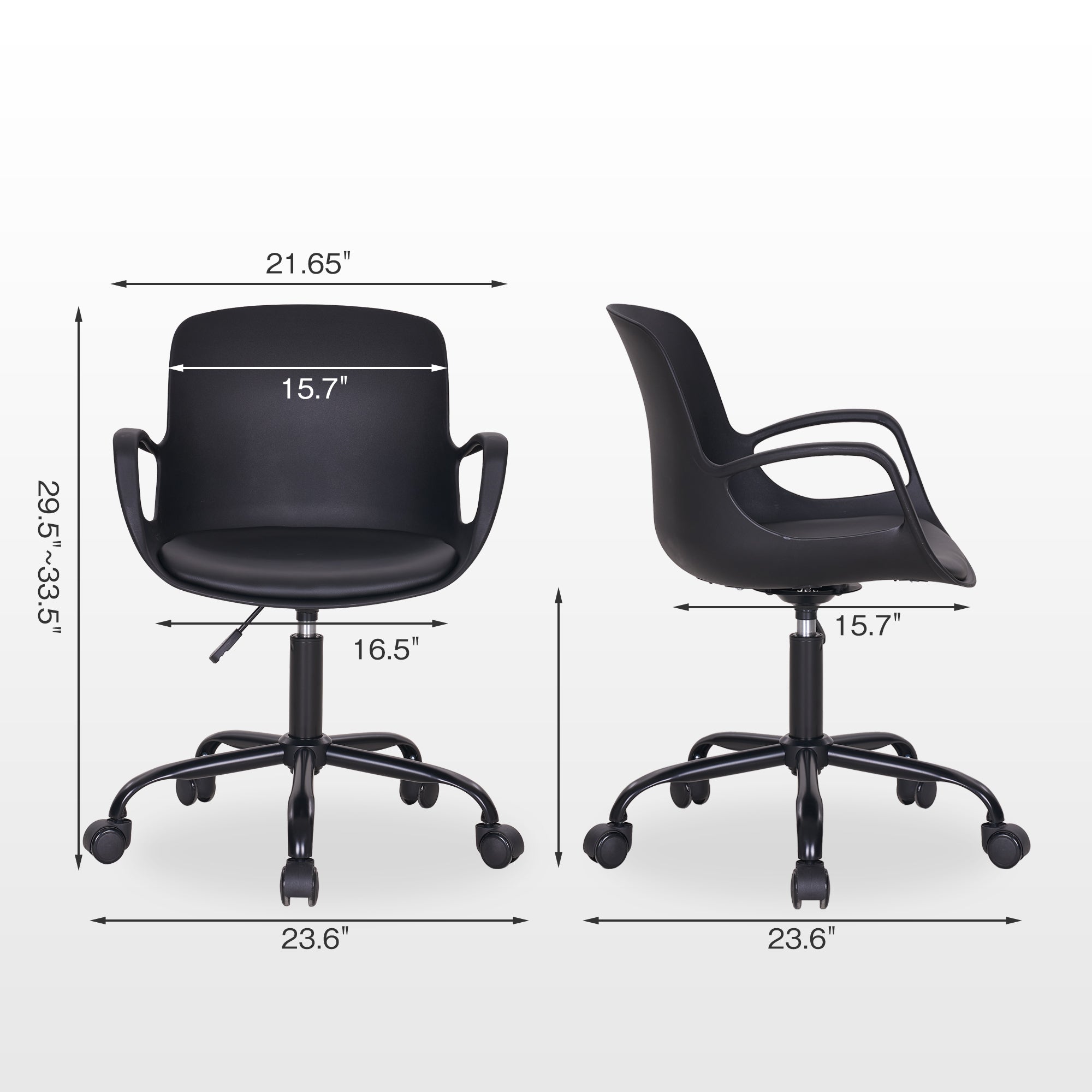Vecelo LOE-OC24-BLK Office-Chairs - View #2