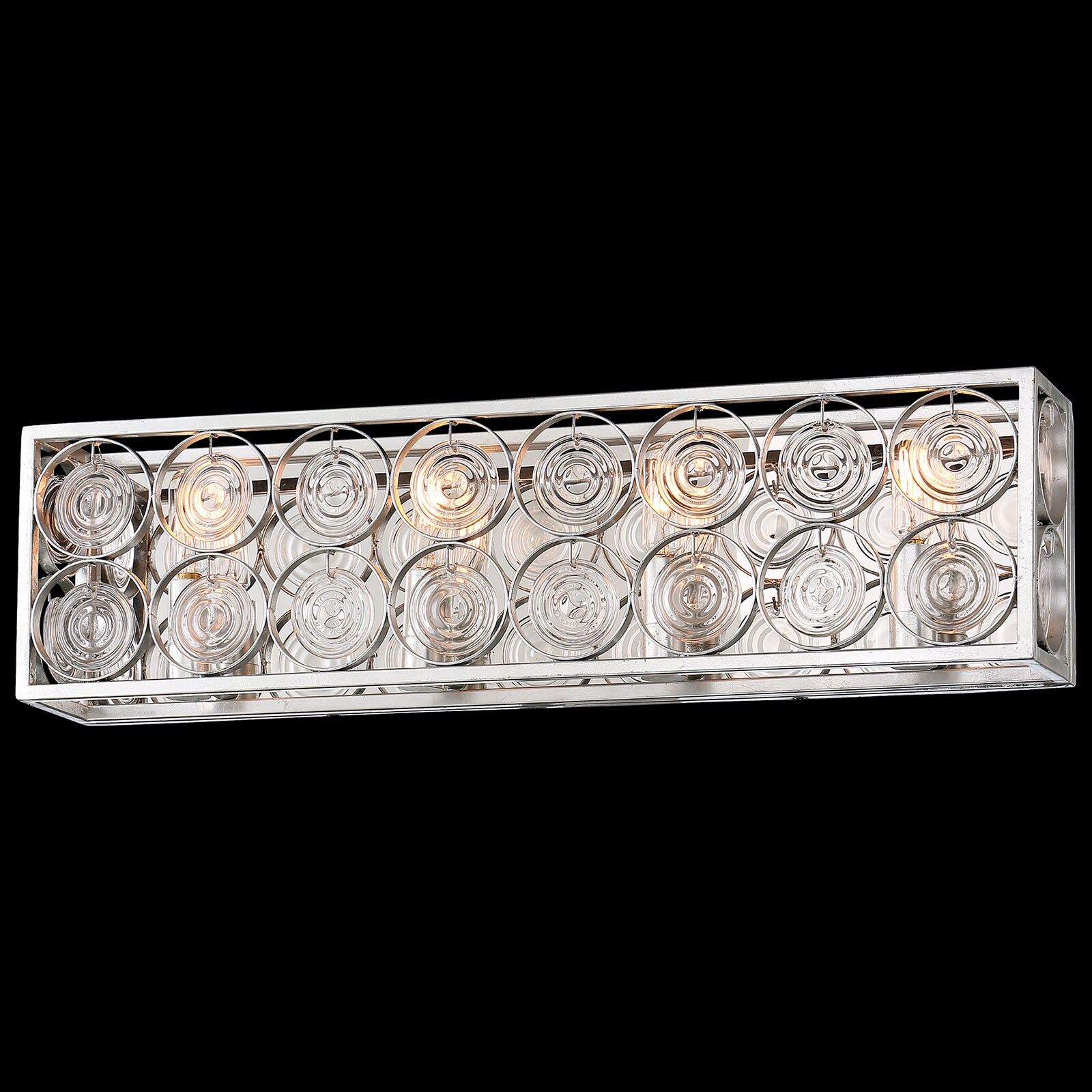 Catalina Silver 4-Light Bathroom Vanity Fixture with Clear Glass