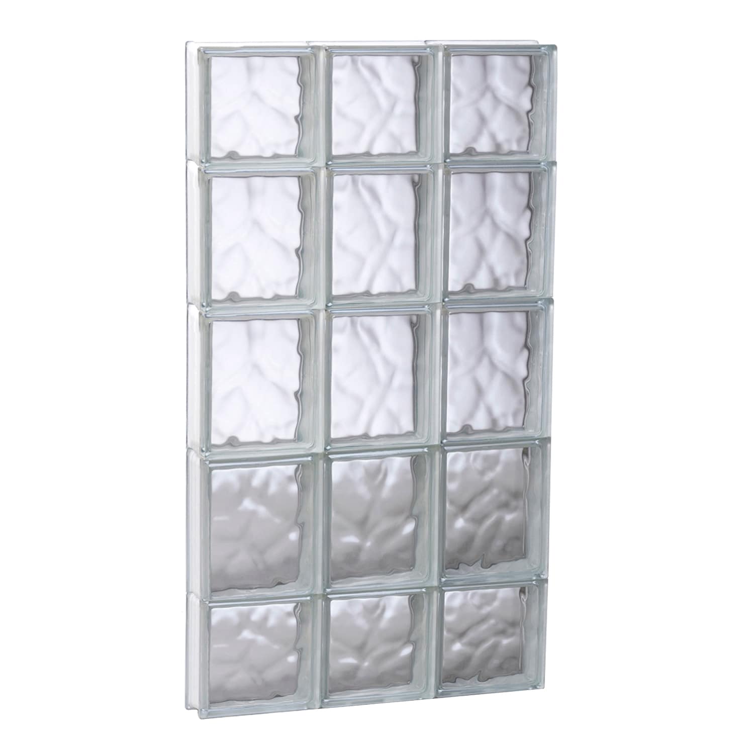 REDI2SET S1836DC Wavy Glass 17-1/4-in x 34-3/4-in Frameless Replacement Glass Block Window