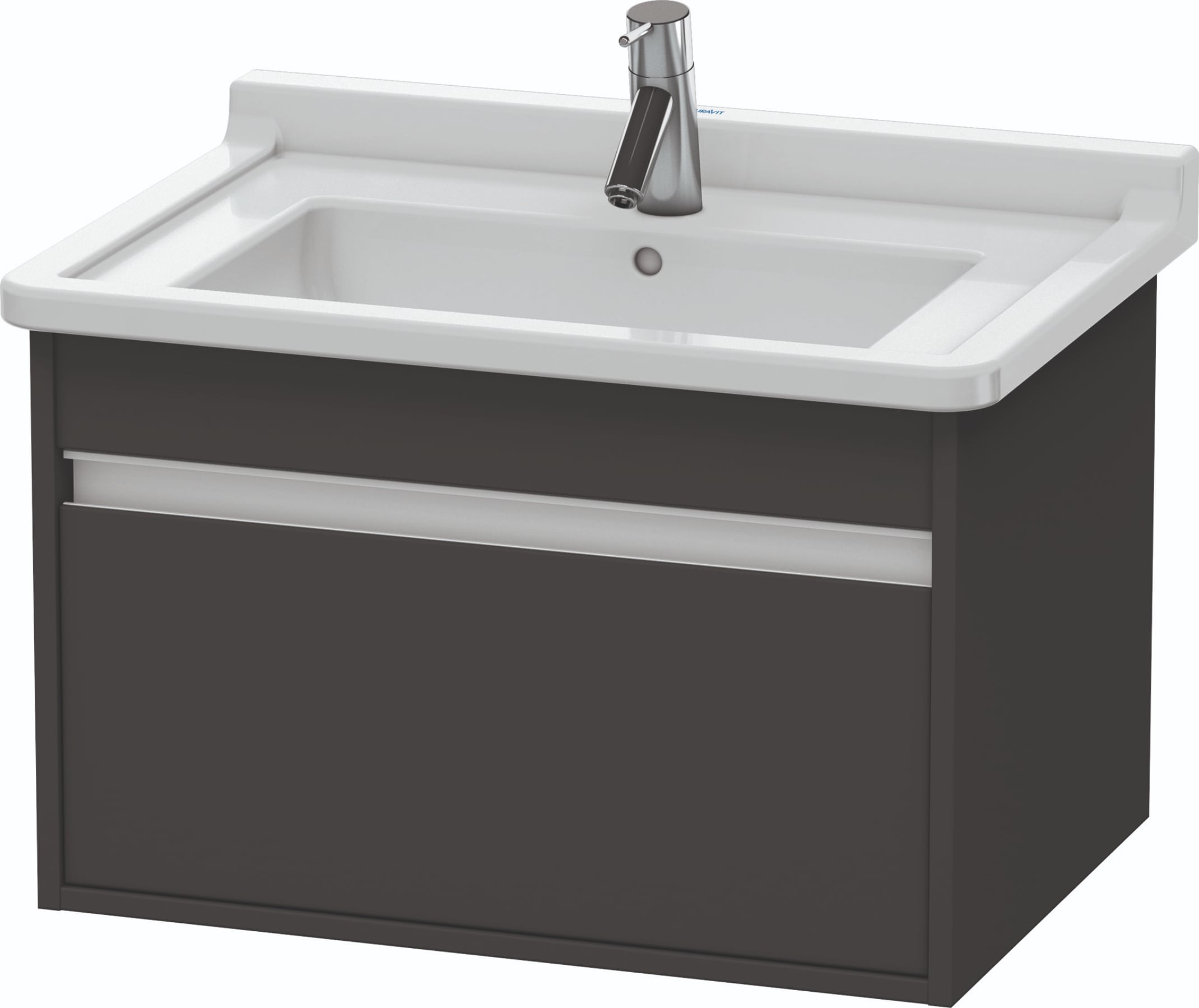Ketho 31-in Graphite Matte Bathroom Vanity Base Cabinet without Top in Gray | - Duravit KT666404949