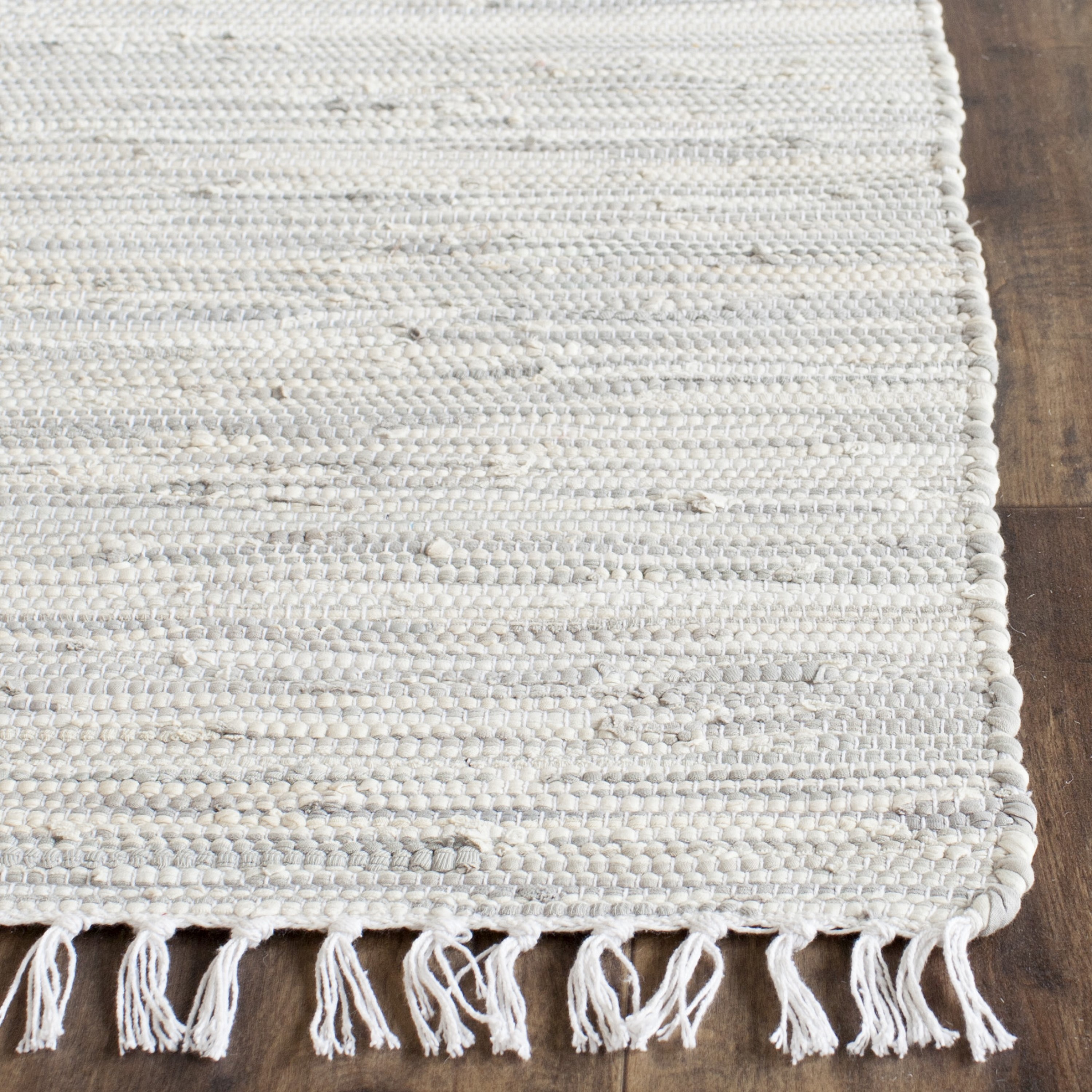 Montauk Silver Handwoven Cotton Runner Rug