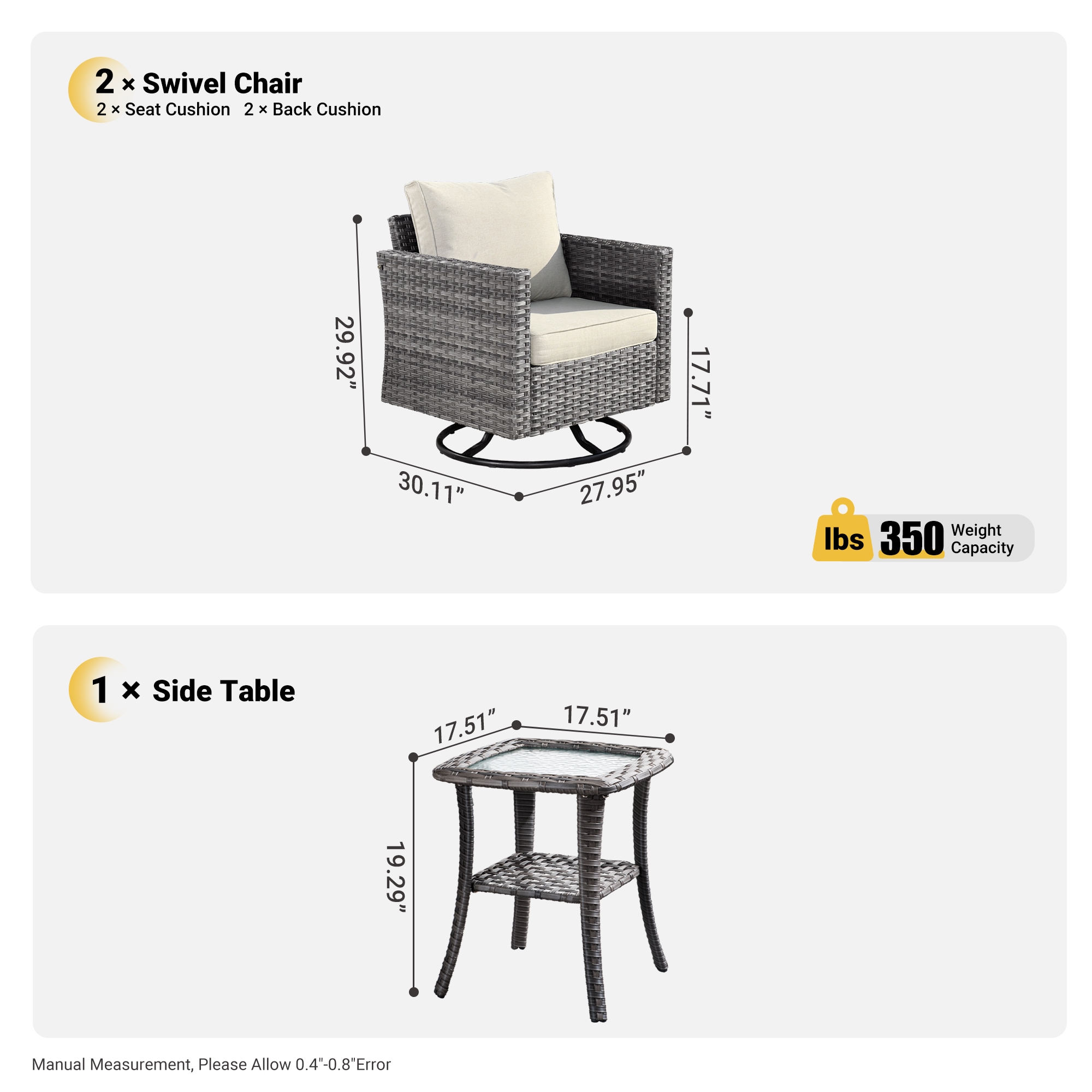 Ovios ZY600 Patio-Conversation-Sets - View #8