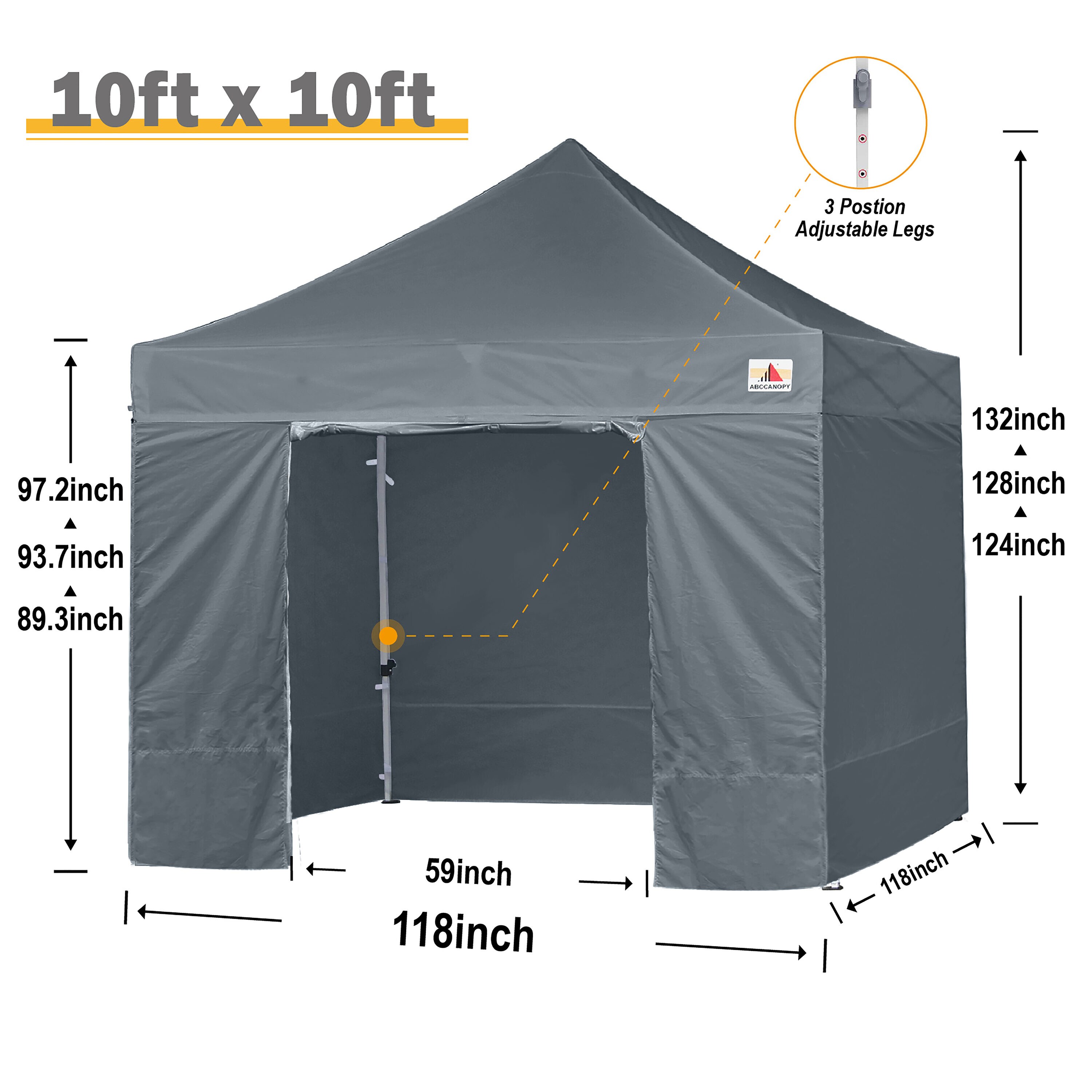 ABCCANOPY 10X10KKPKG-GRAY Canopies-Sl - View #6