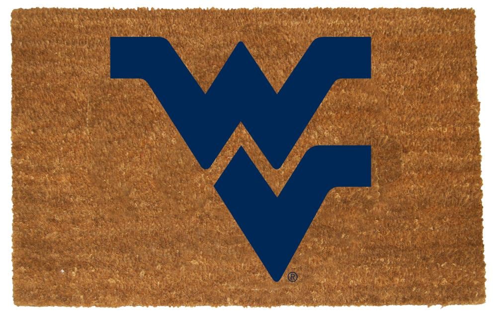 The Memory Company COL-WVI-1689 West Virginia Mountaineers 2-ft x 3-ft Team Color Coir Rectangular Outdoor Decorative Sports Door Mat