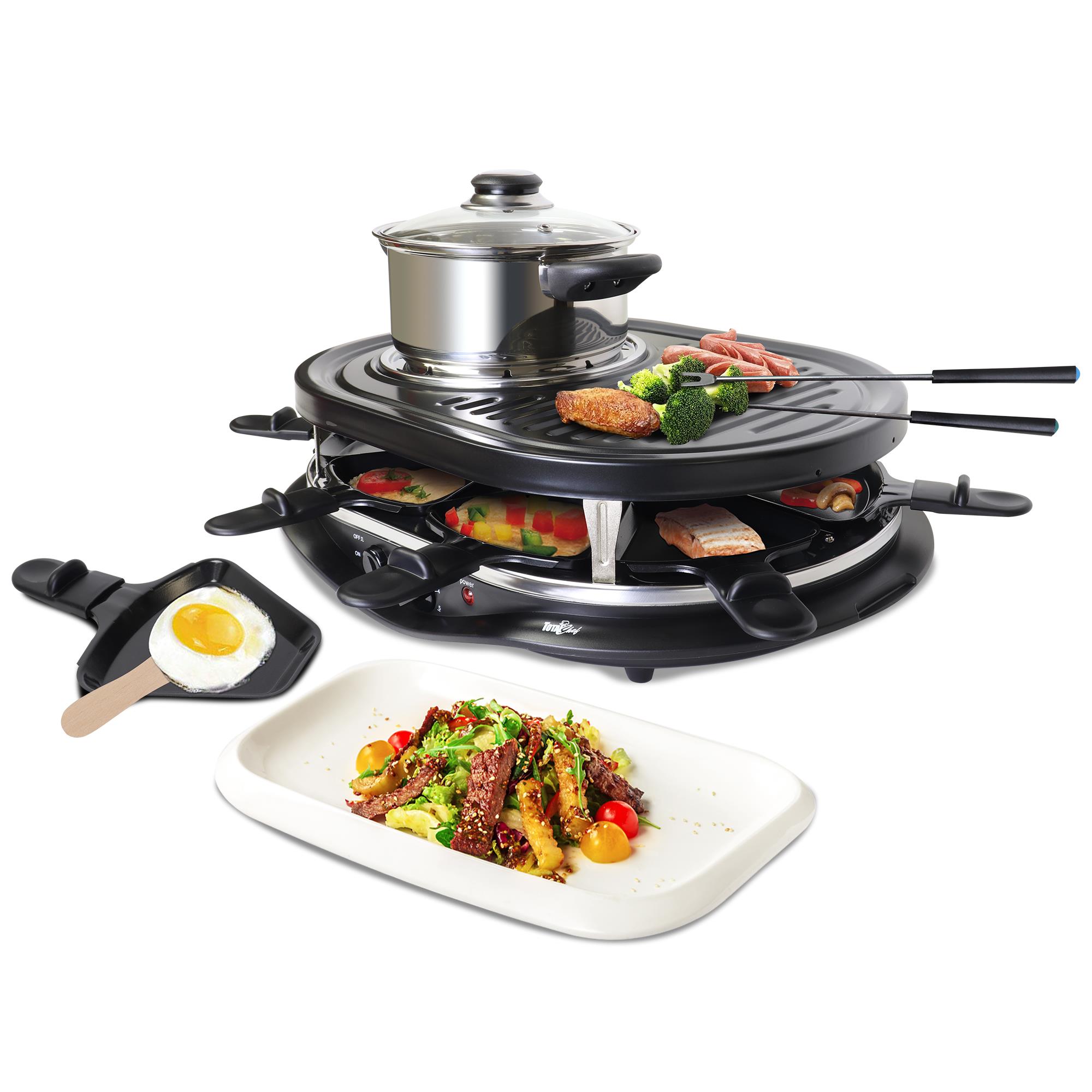 Kitchen Living 8 Person Raclette Party Grill Non Stick NEW IN BOX NICE!!!