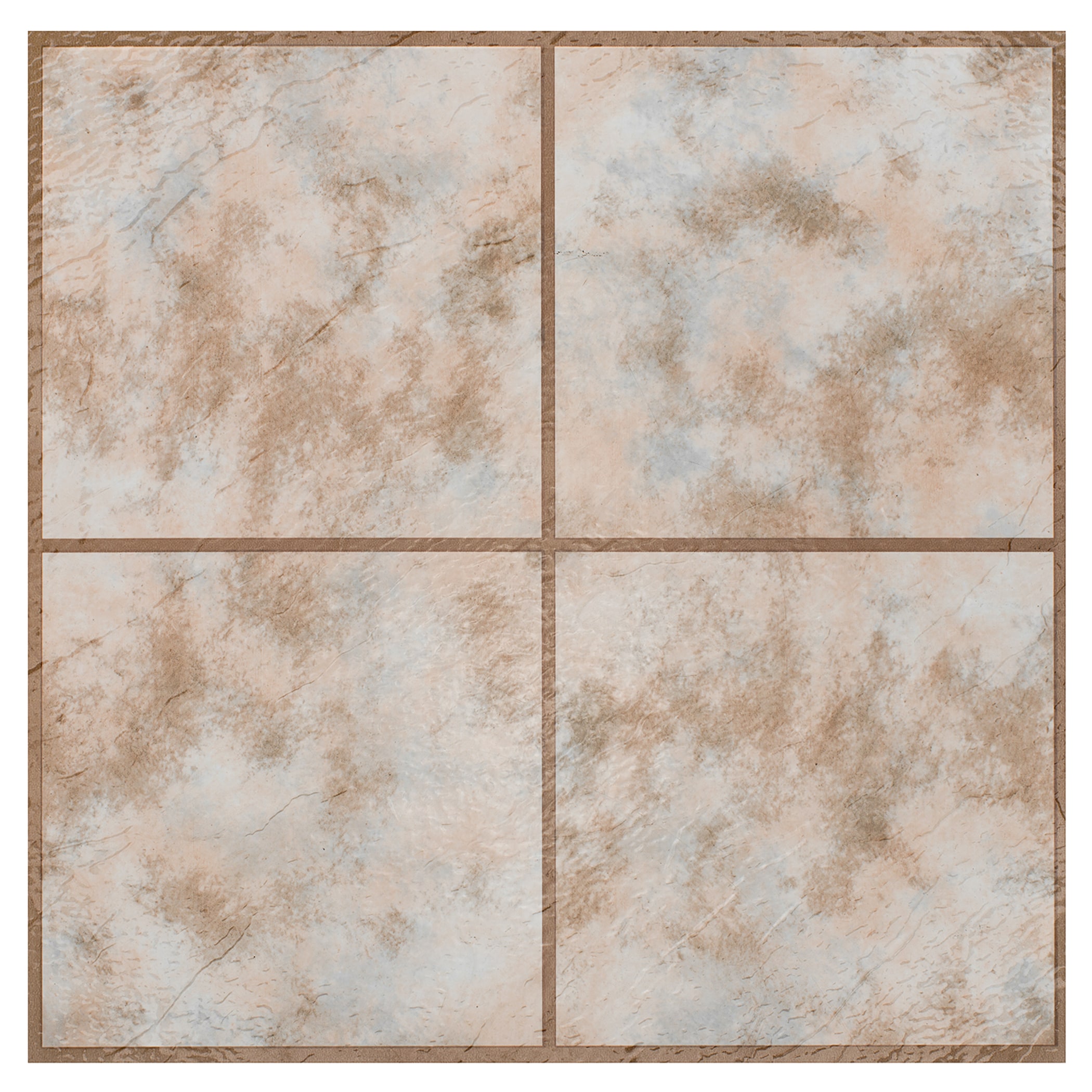 Achim VFT960POVR Rustic Clay Square Off-white Stone look 0.07-mil x 12-in W x 12-in L Peel and stick Vinyl Tile Flooring ( 9-sq ft Carton )