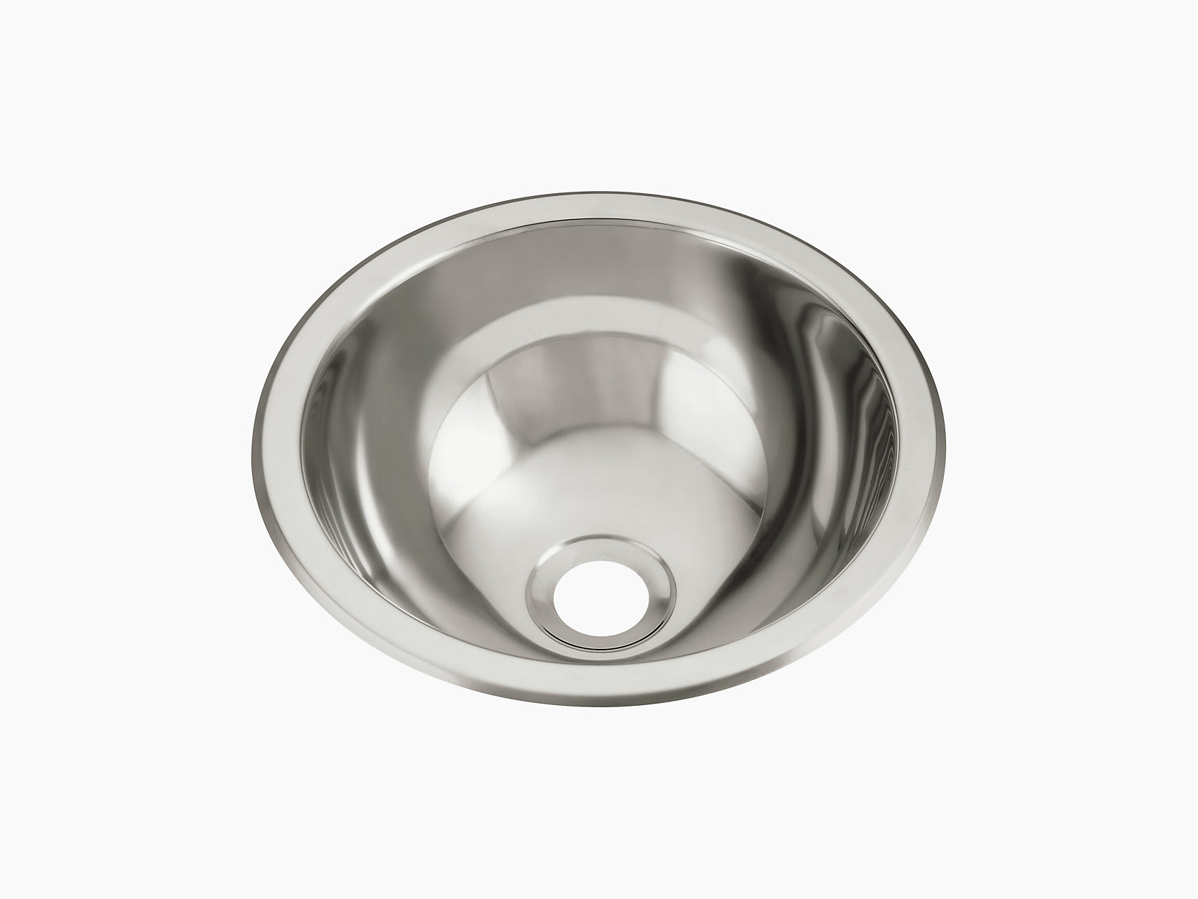 Sterling Round Drop-In/Undermount Bathroom or Bar Sink in Stainless Steel