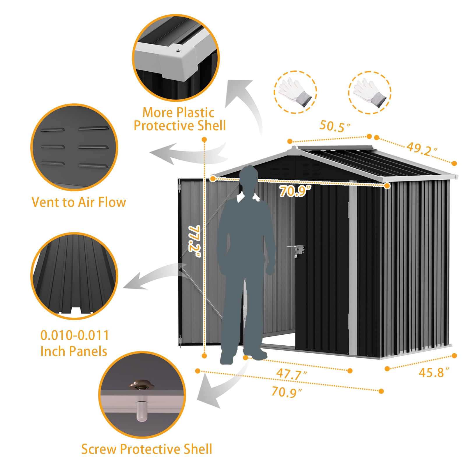 UDPATIO TP01GRY64-LW Metal-Storage-Buildings-Sheds - View #7