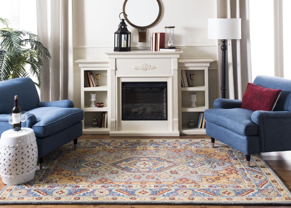 Heirloom Blue Wool 6' x 9' Hand-Tufted Rectangular Area Rug