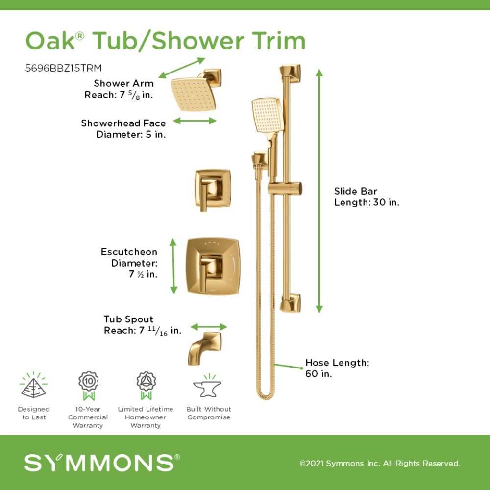 Symmons 5696BBZ15TRM Tub-Shower-Faucets - View #2