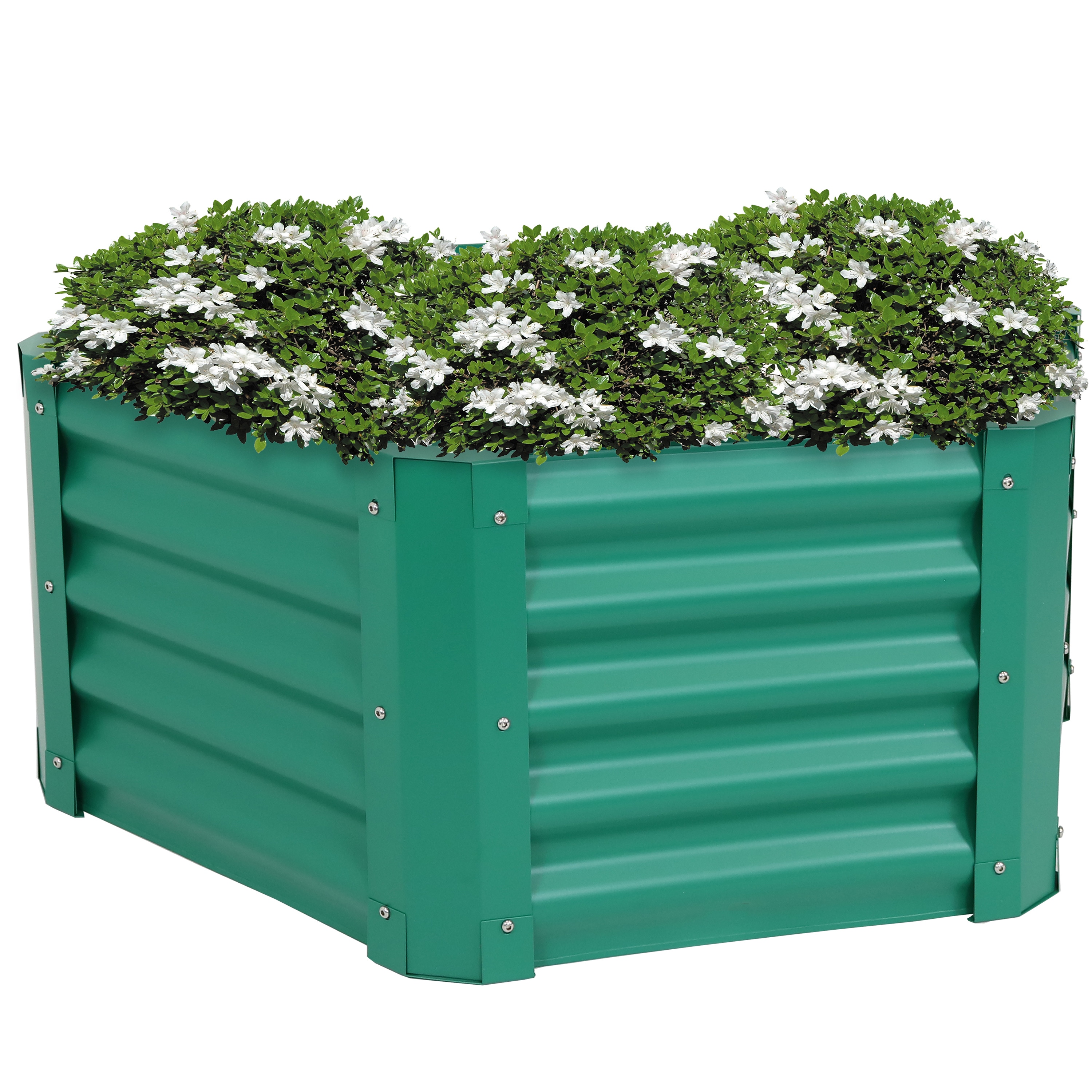 Sunnydaze Decor RCM-842 41-in W x 35.50-in L x 16.25-in H Elevated Green Metal Raised Garden Bed