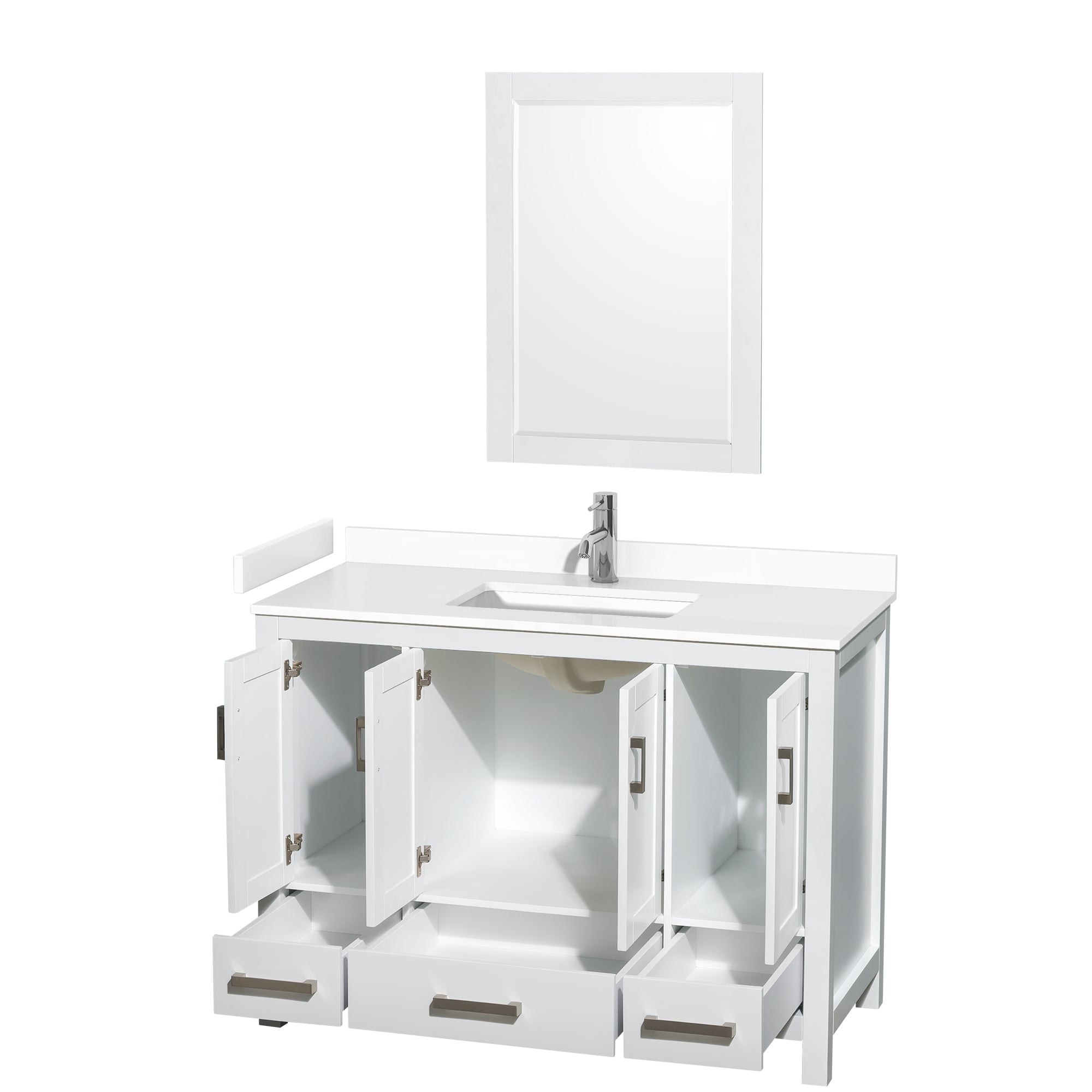 Wyndham Collection WCS141448SWHWCUNSM24 Bath-Vanity-Combo - View #2