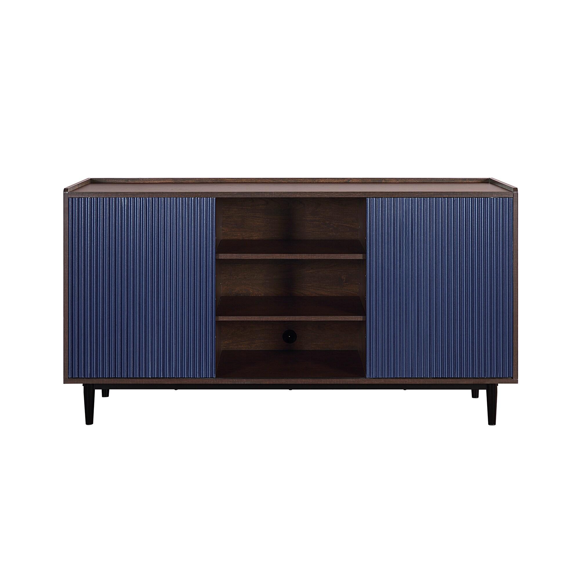 Manhattan Comfort SB-9GLF-NB Contemporary/Modern Dark Brown and Navy Blue Sideboard