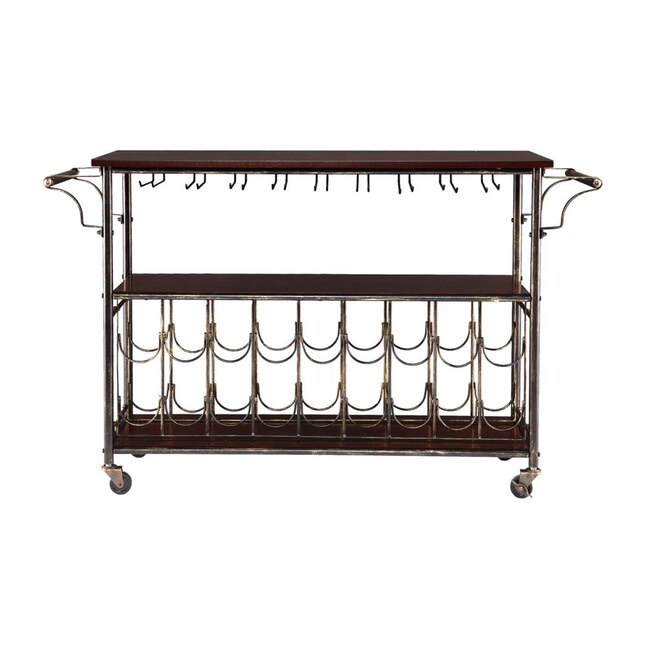 Boston Loft Furnishings Brown Metal Base with MDF Wood Top Kitchen Cart (17-in x 48.5-in x 29.25-in) Boston Loft Furnishings Brown Metal Base with MDF Wood Top Kitchen Cart (17-in x 48.5-in x 29.25-in)