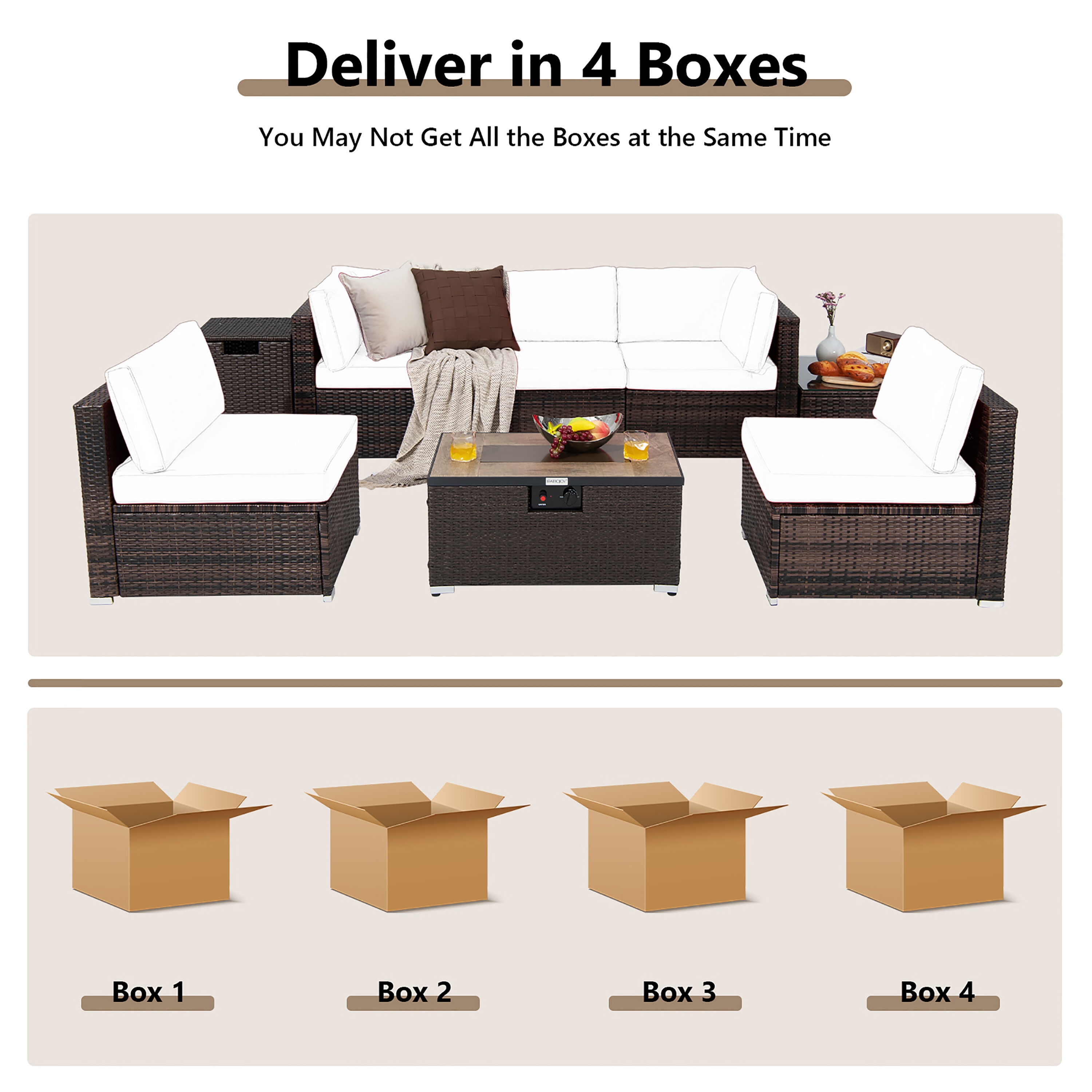 Costway NP10261CF+HW67937WH Patio-Conversation-Sets - View #7
