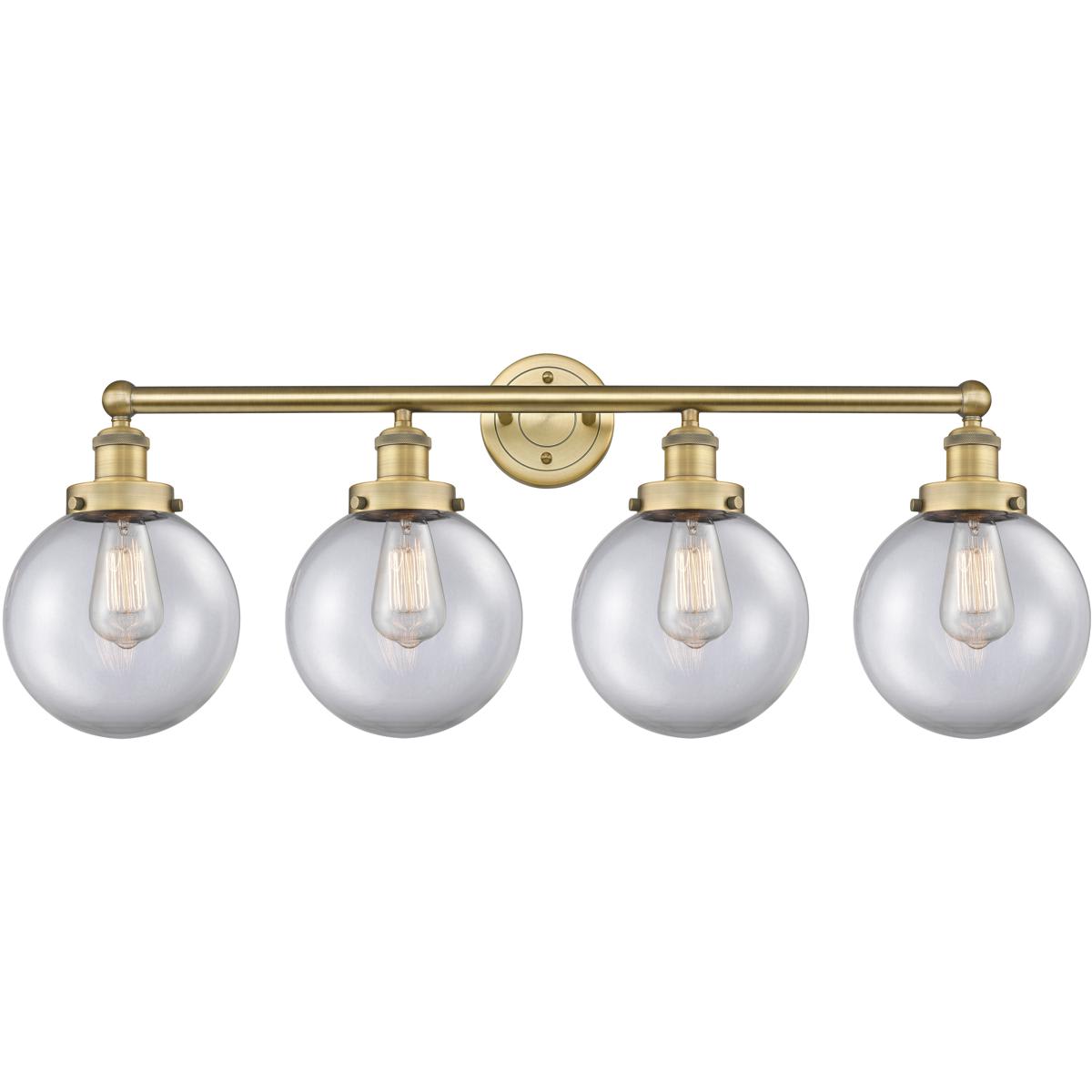 Innovations Lighting -  616-4W-BB-G202-8 Beacon Bathroom Vanity Light Brushed Brass