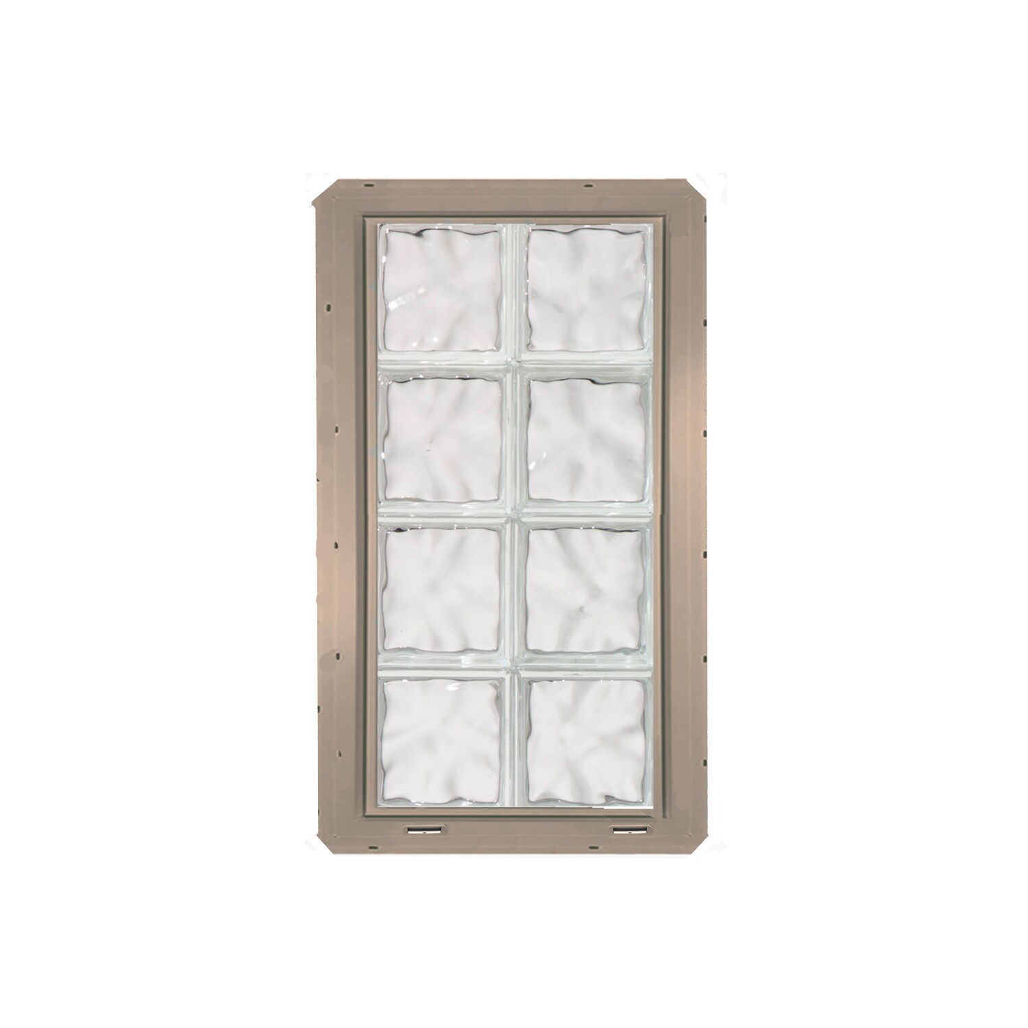 CrystaLok CL1632SDCAL Wavy Glass 16-3/4-in x 31-3/4-in Vinyl New construction Glass Block Window