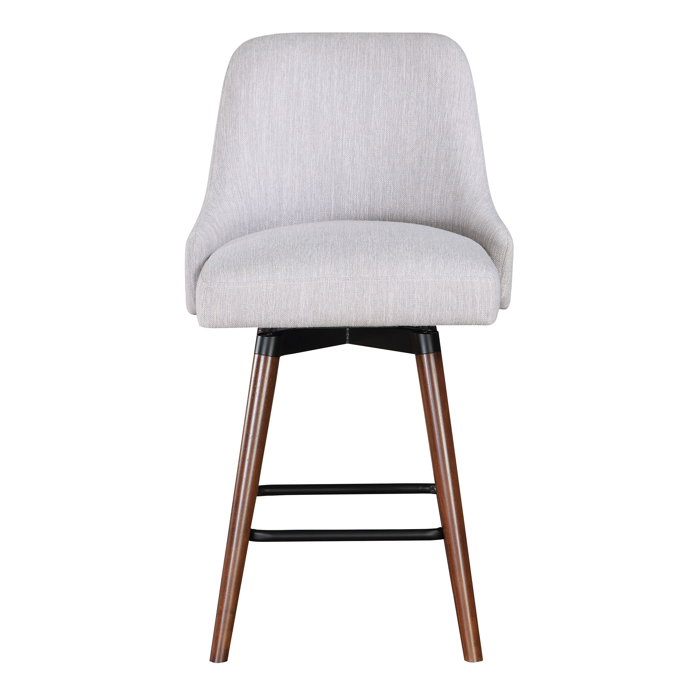 Bagford 26" Gray Swivel Counter Stool with Wood Legs