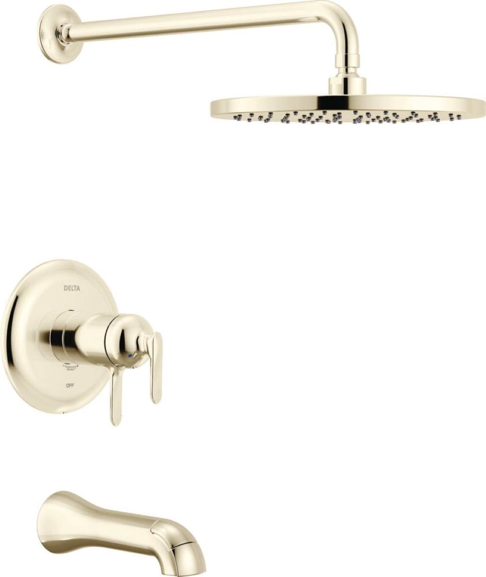 Delta - Bonacci Lumicoat Polished Nickel 2-handle Single function 10-in Round Bathtub and shower ...