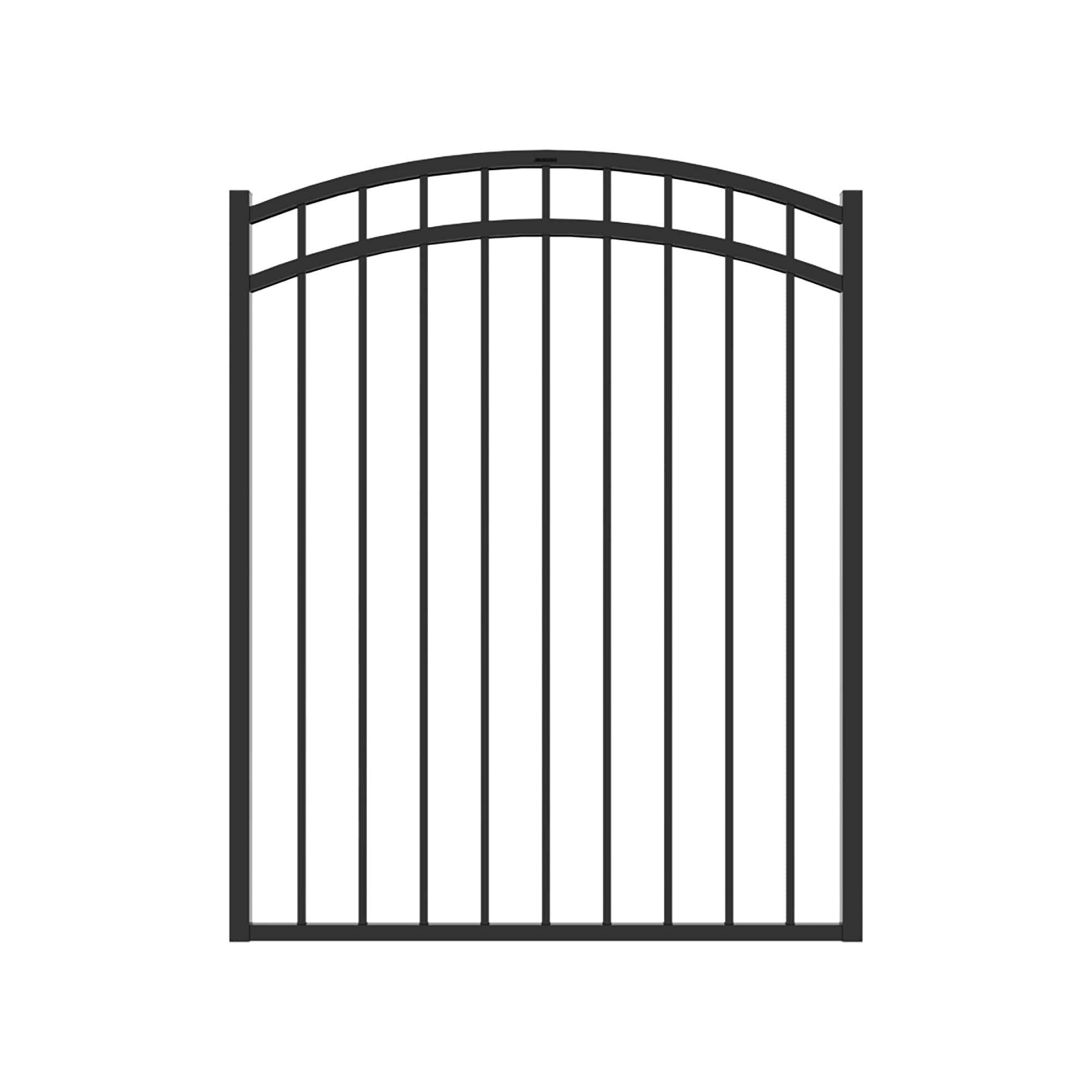 Fortress Building Products 713540449 4-1/2-ft H x 4-ft W Gloss Black Galvanized steel Decorative Standard Spaced picket Fence gate