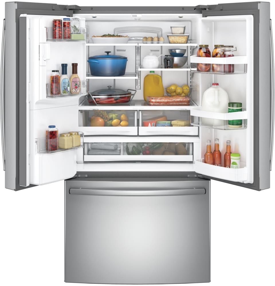 GE 27.8-cu ft French Door Refrigerator with Ice Maker (Stainless Steel ...