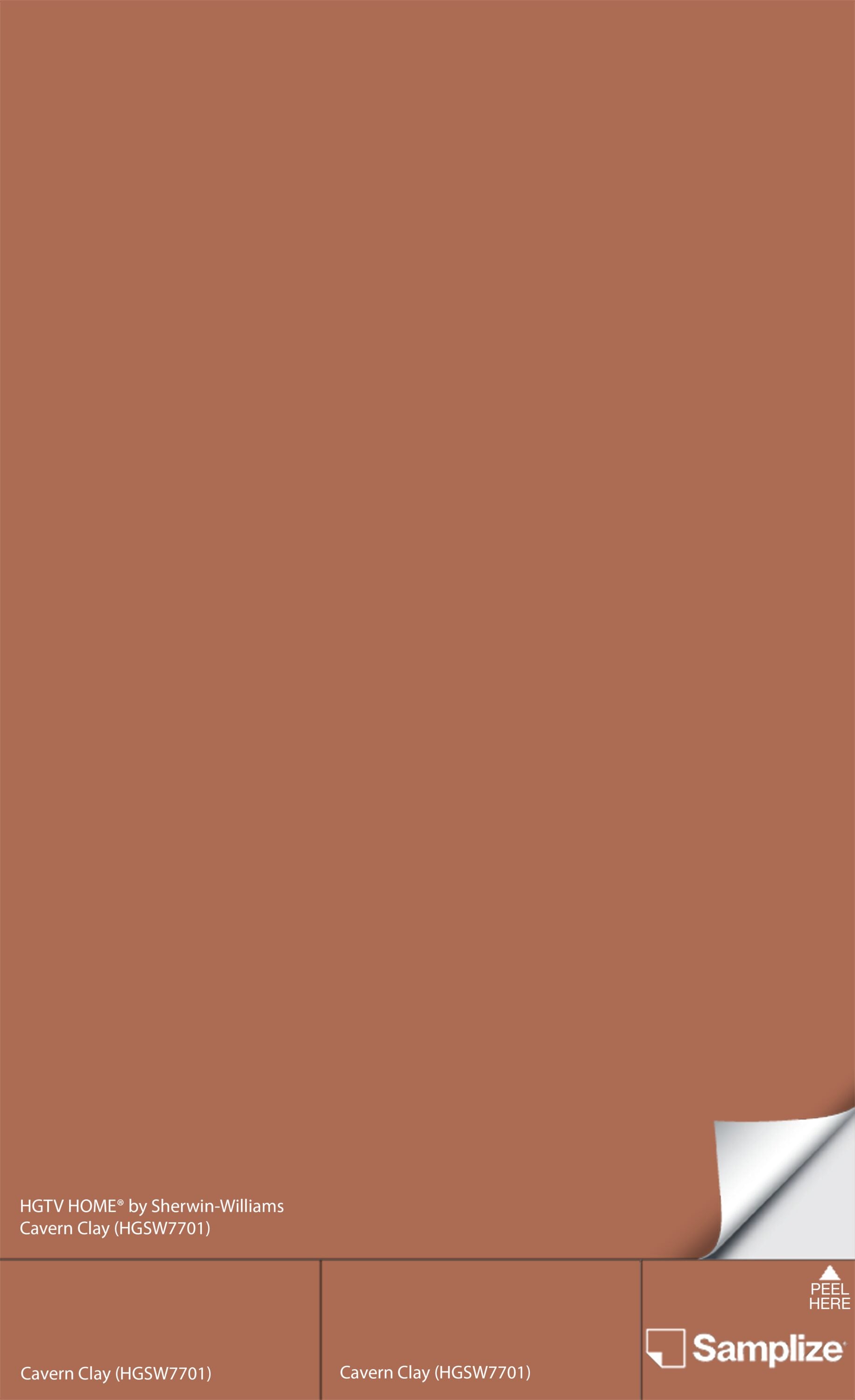Samplize HGSW-(HGSW7701)-12 HGTV Home by Sherwin-Williams Cavern Clay Hgsw7701 Peel and Stick Paint Sample (9-in x 14-3/4-in)