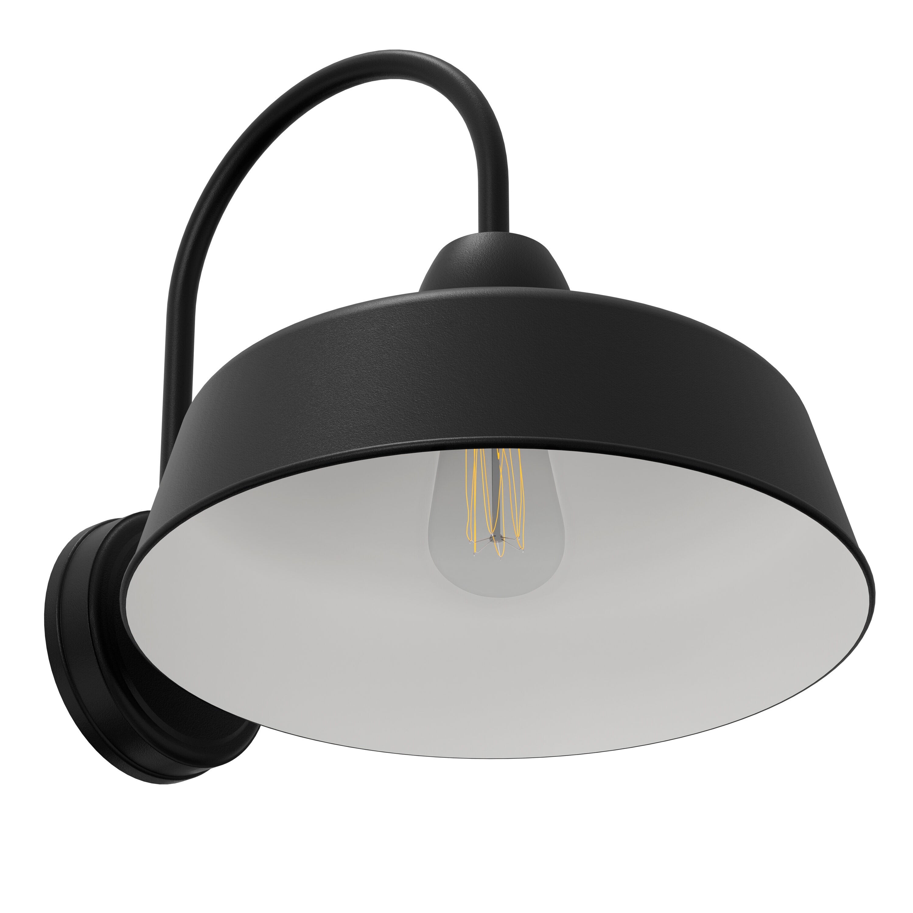 「Light Mellow Harbor」 Project Source Maggie Valley 1-Light 12.2-in H Matte Black