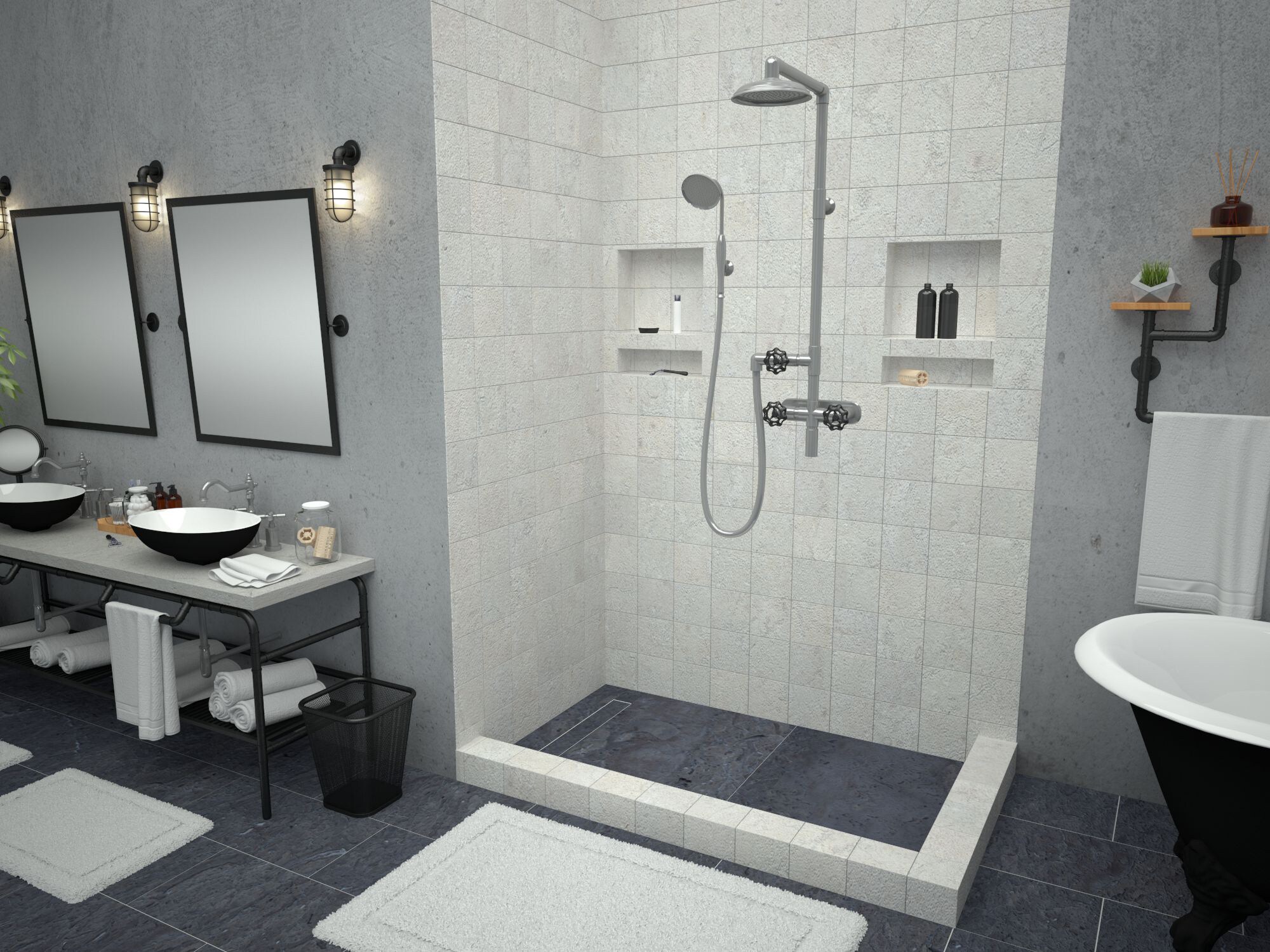 Tile Redi RT3672LDR-PVC-TBN Shower-Floors - View #6