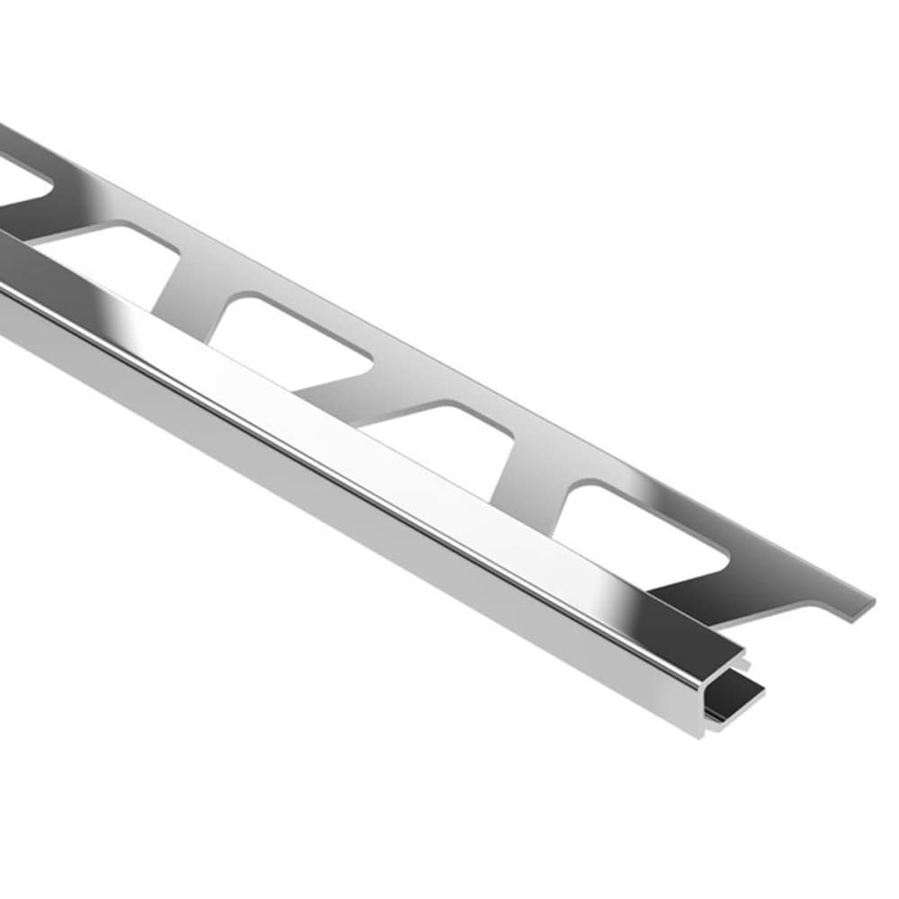 Schluter Systems Q60ACG Quadec 0.25-in W x 98.5-in L Polished chrome anodized aluminum Aluminum Square edge Tile Edge Trim