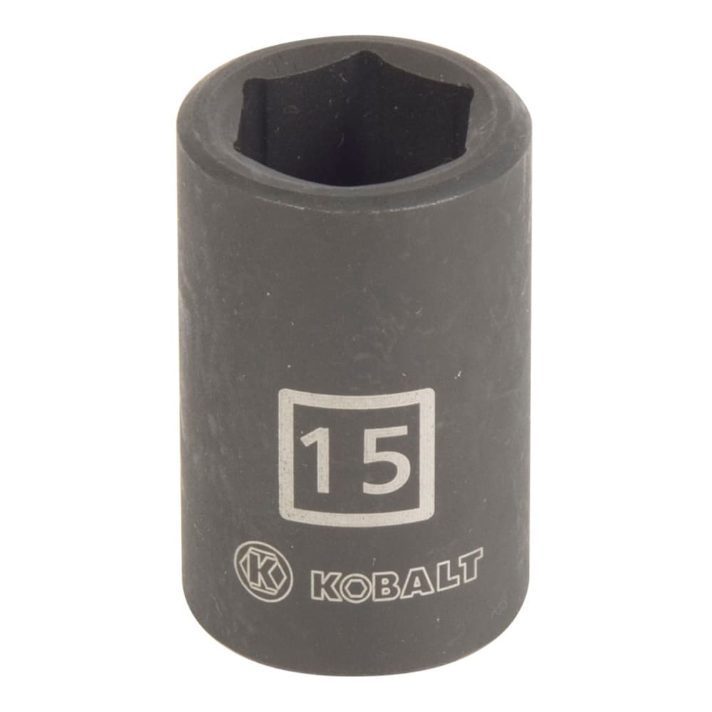 Kobalt Metric 1/2-in Drive 15mm 6-point Impact Socket Individual #85323