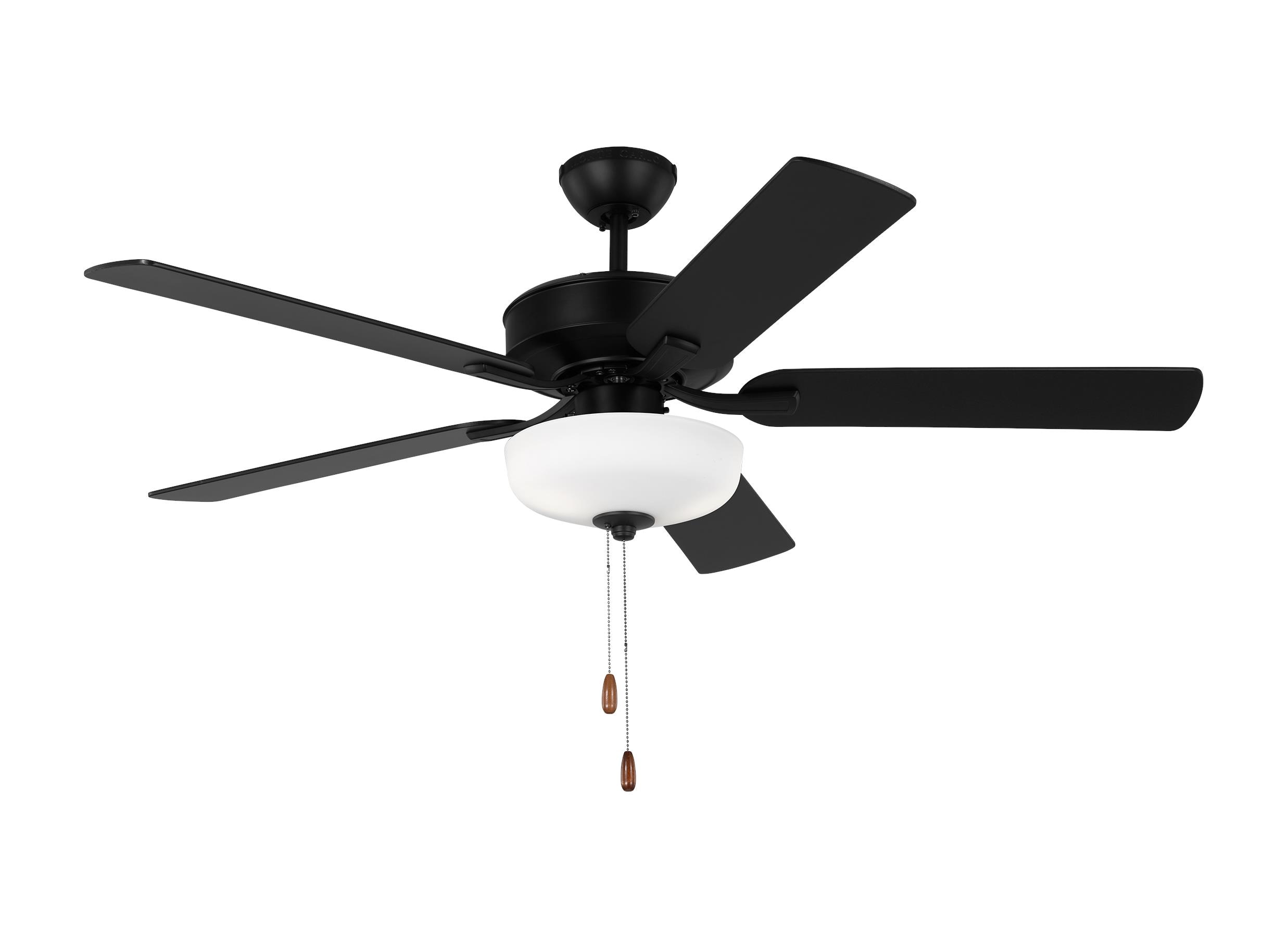 Generation Lighting 5LDDC52MBKD Linden 52-in Midnight Black with Midnight Black Blades Ceiling Fan With Light ( 5 -Blade )