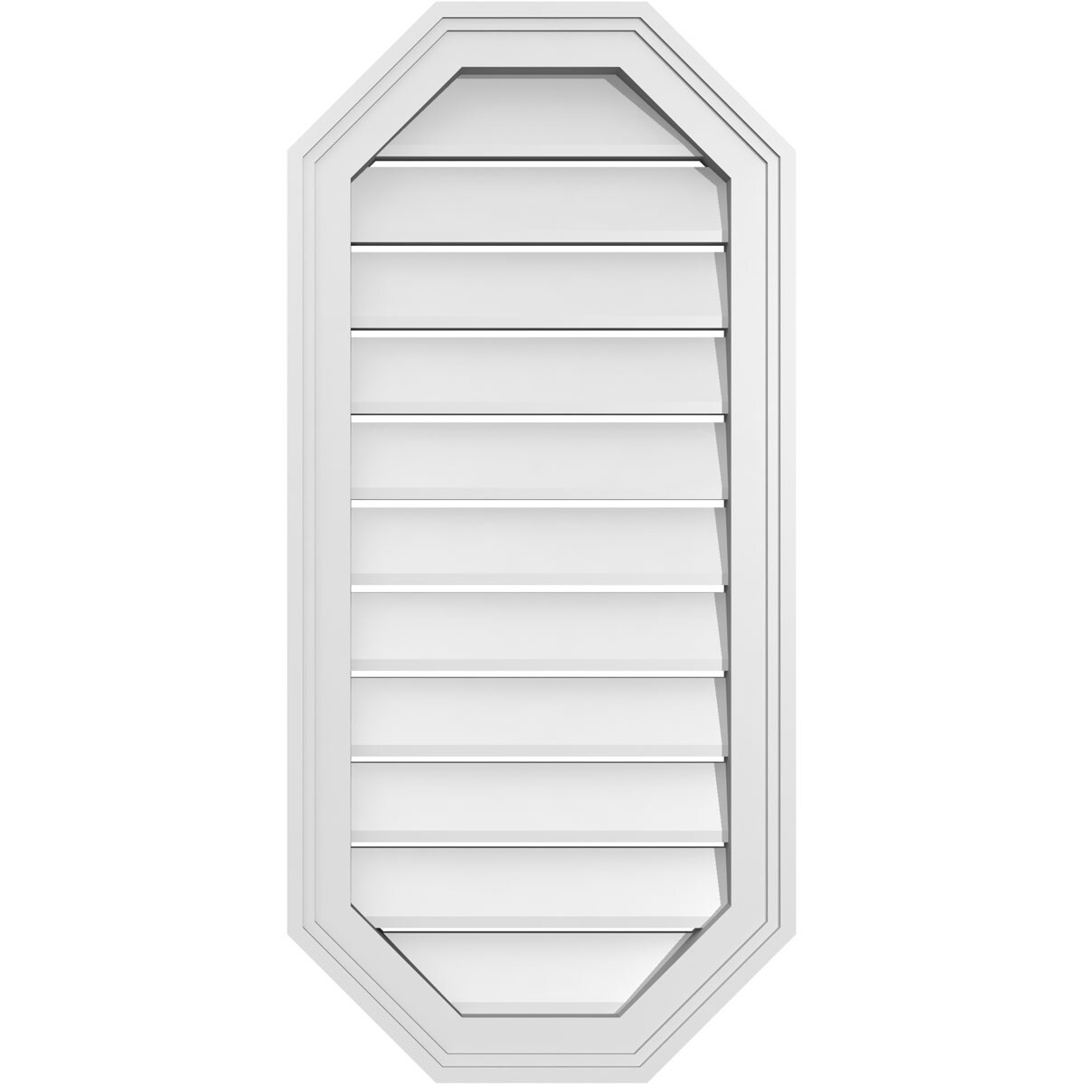 Ekena Millwork GVPOV16X3402SF 16-Inches x 34-Inches Off-white Octagon PVC Gable Louver Vent