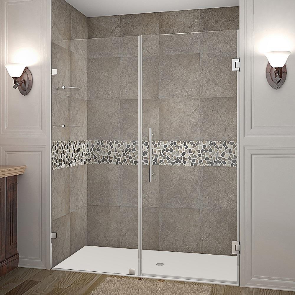 Aston Nautis Gs 59 1 4 In To 60 1 4 In X 72 In Frameless Hinged Shower