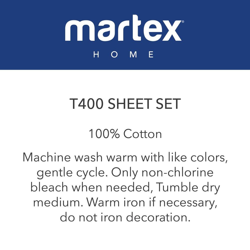 WestPoint Home Martex 400 Thread Count Queen 400-Thread Count Cotton Ivory Bed  Sheet in the Bed Sheets department at
