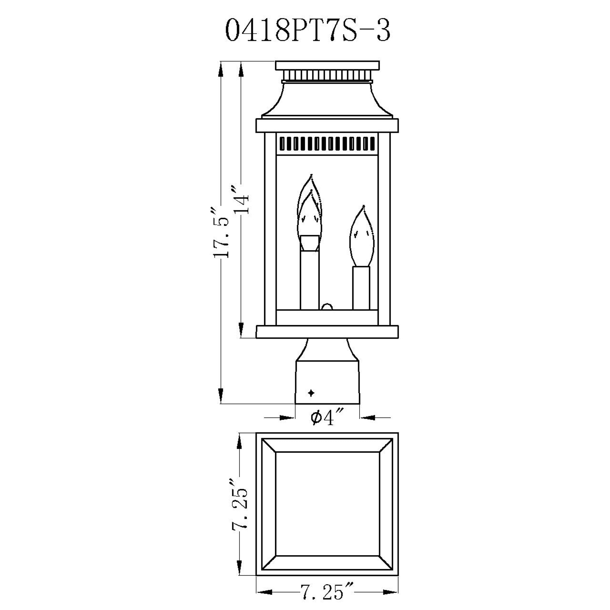 CWI Lighting 0418PT7S-3 Complete-Post-Lights - View #8