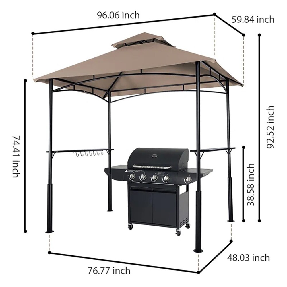 GARSING 8x5-GG-BEIGE Wood-Resin-Gazebos - View #3