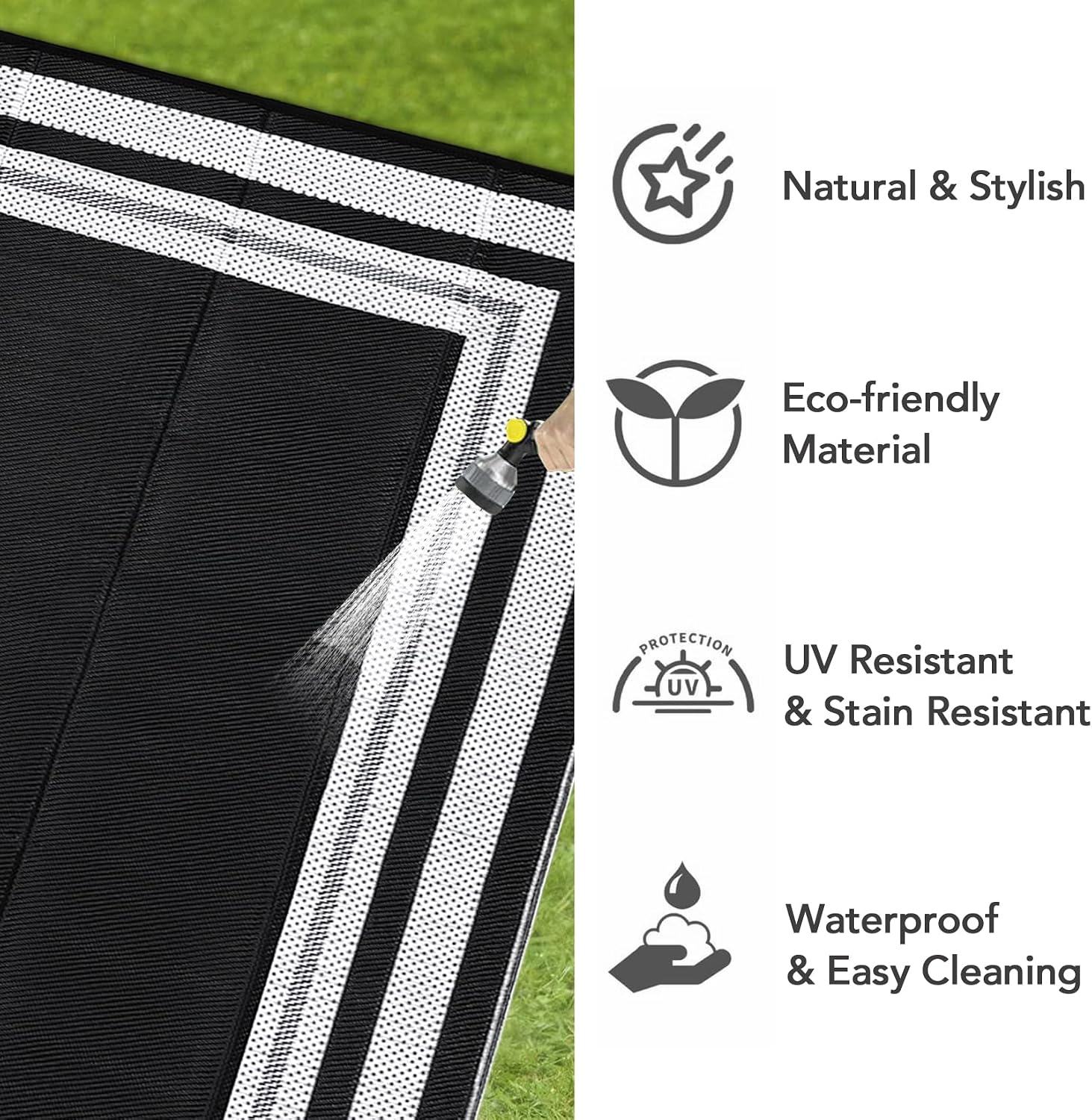 Aoile 10x14 Outdoor Rug - Modern Geometric Waterproof Easy Clean ...