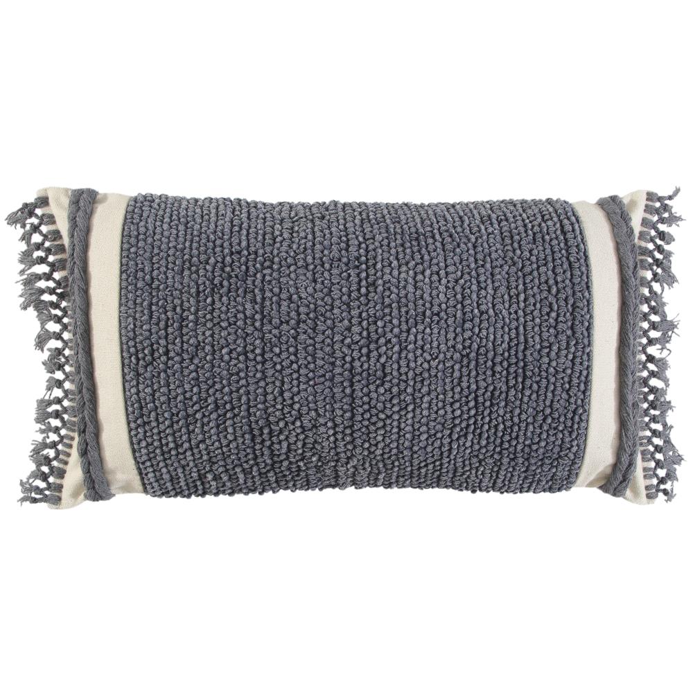 Rizzy Home T17544 Poly filled pillow 14-in x 26-in Grey Rectangular Indoor Decorative Pillow