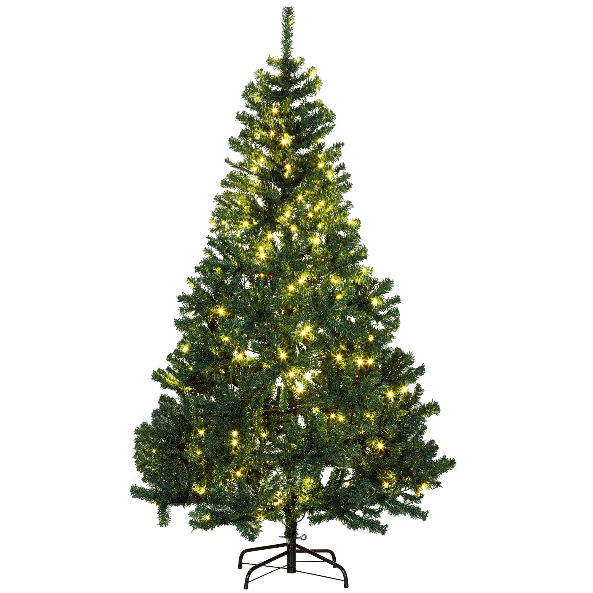 GDFStudio 6ft Tall Prelit Christmas Tree Douglas Fir Artificial Christmas Tree with Realistic Branches 250 Warm White LED Lights and 1000 Tips Green