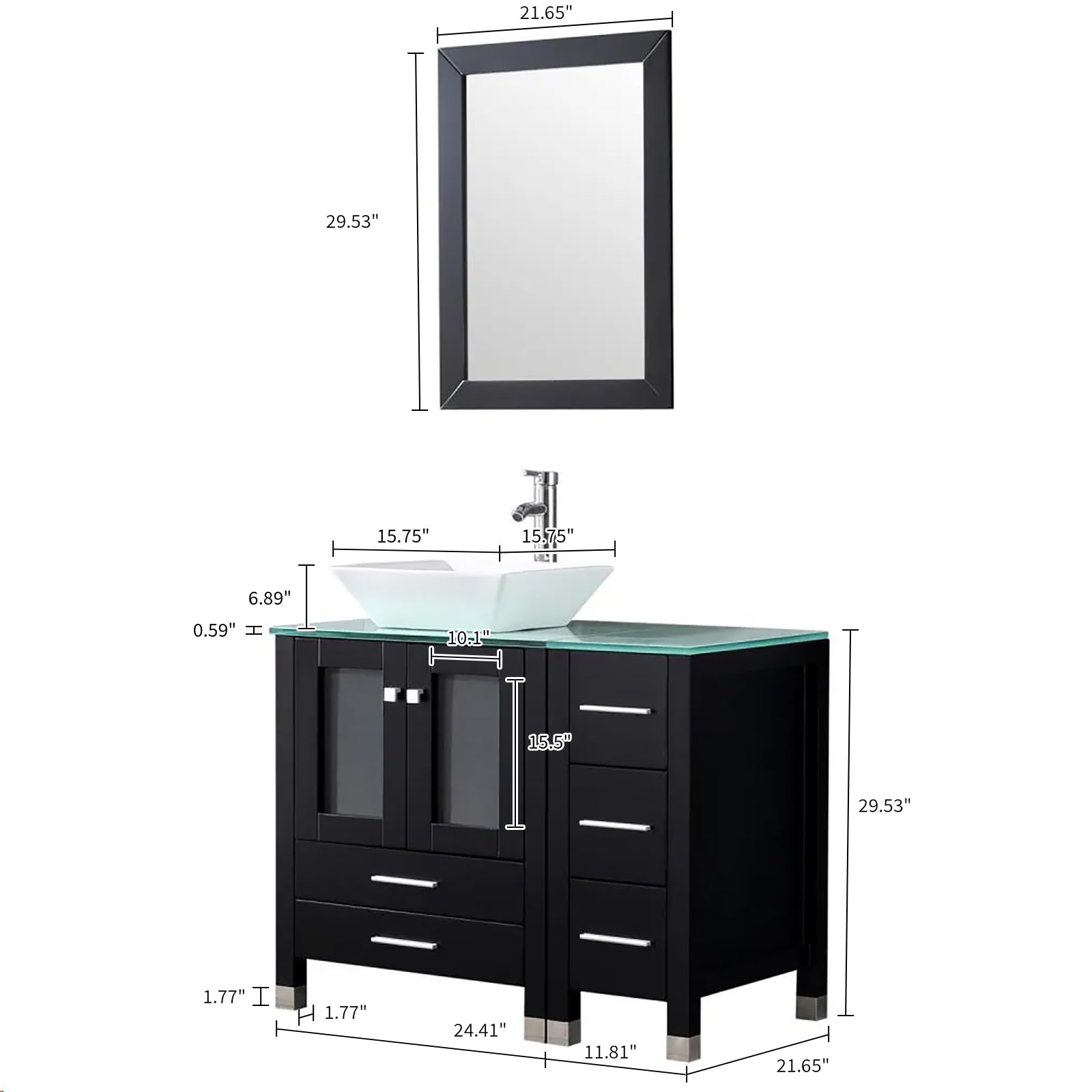 WONLINE BR4196+BR4182+BR4360 Bath-Vanity-Combo - View #3