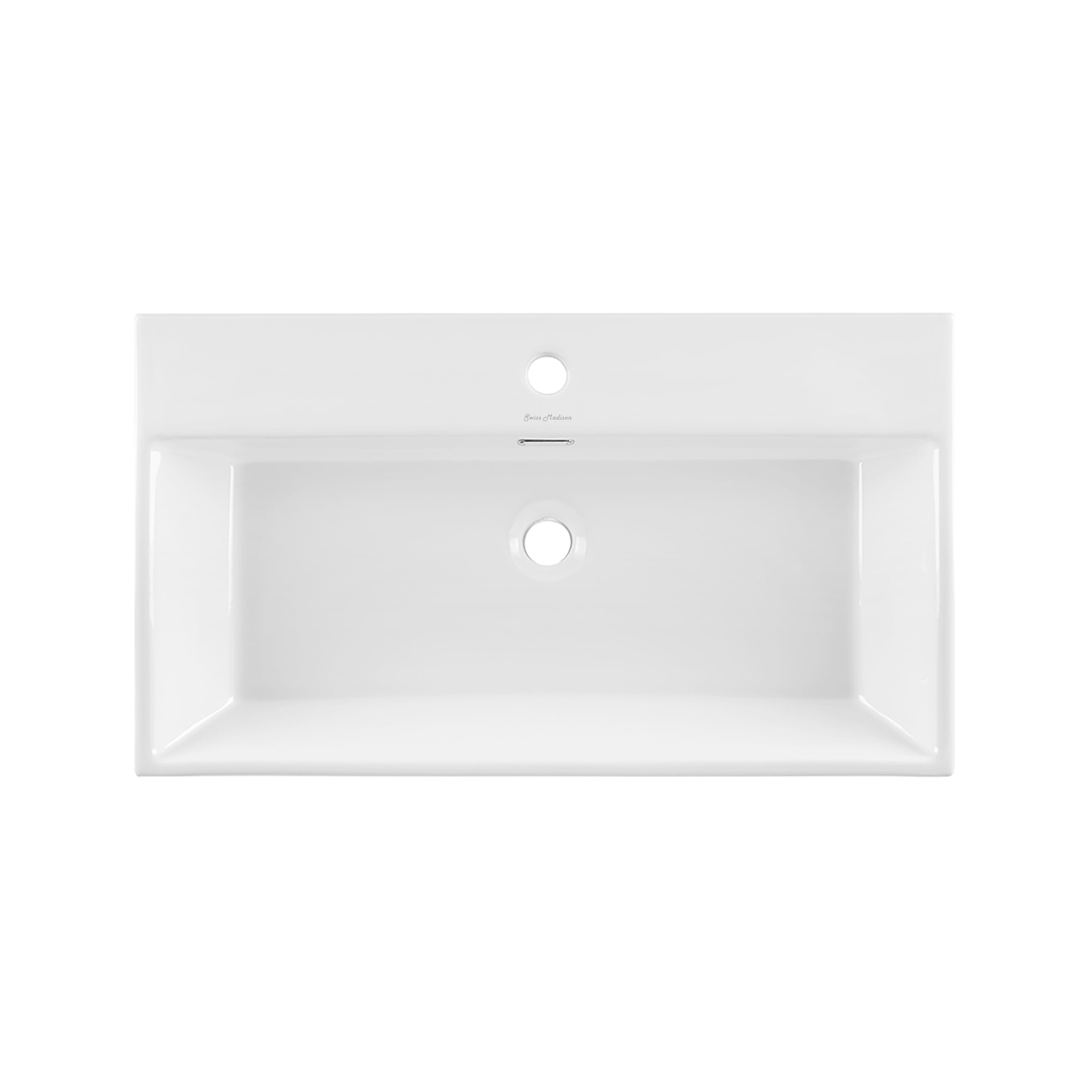 Claire 30" White Ceramic Wall-Mount Console Sink