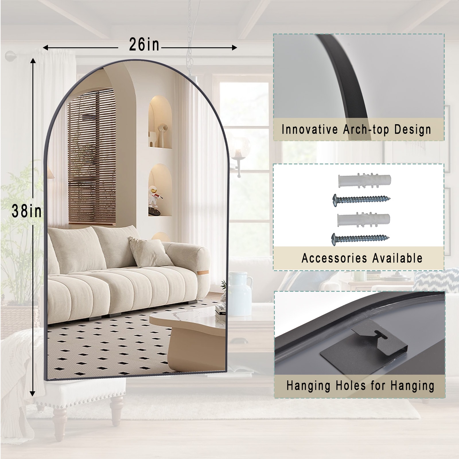 BEAUTYPEAK YH2638B Decor-Mirrors - View #6