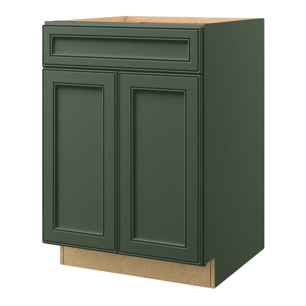 allen + roth 25260HR Heathrow 24-in W x 34.5-in H x 24-in D Sage Sink Base Fully assembled Cabinet (Recessed Panel Square)