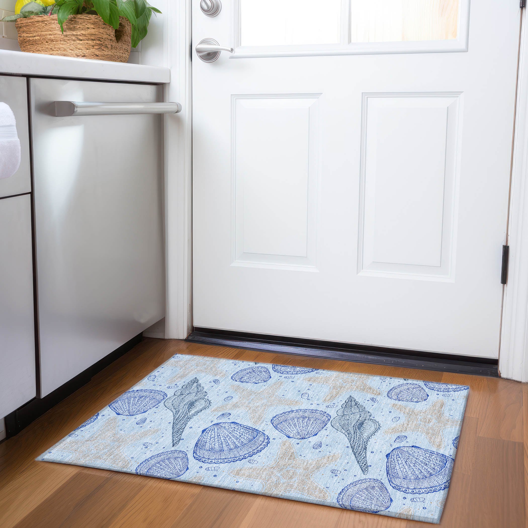Addison Rugs AMF183BL20X30 Mayfield AMF183BL 2 x 3 (ft) Loomed Polyester Blue Rectangular Indoor Geometric Machine washable Area rug