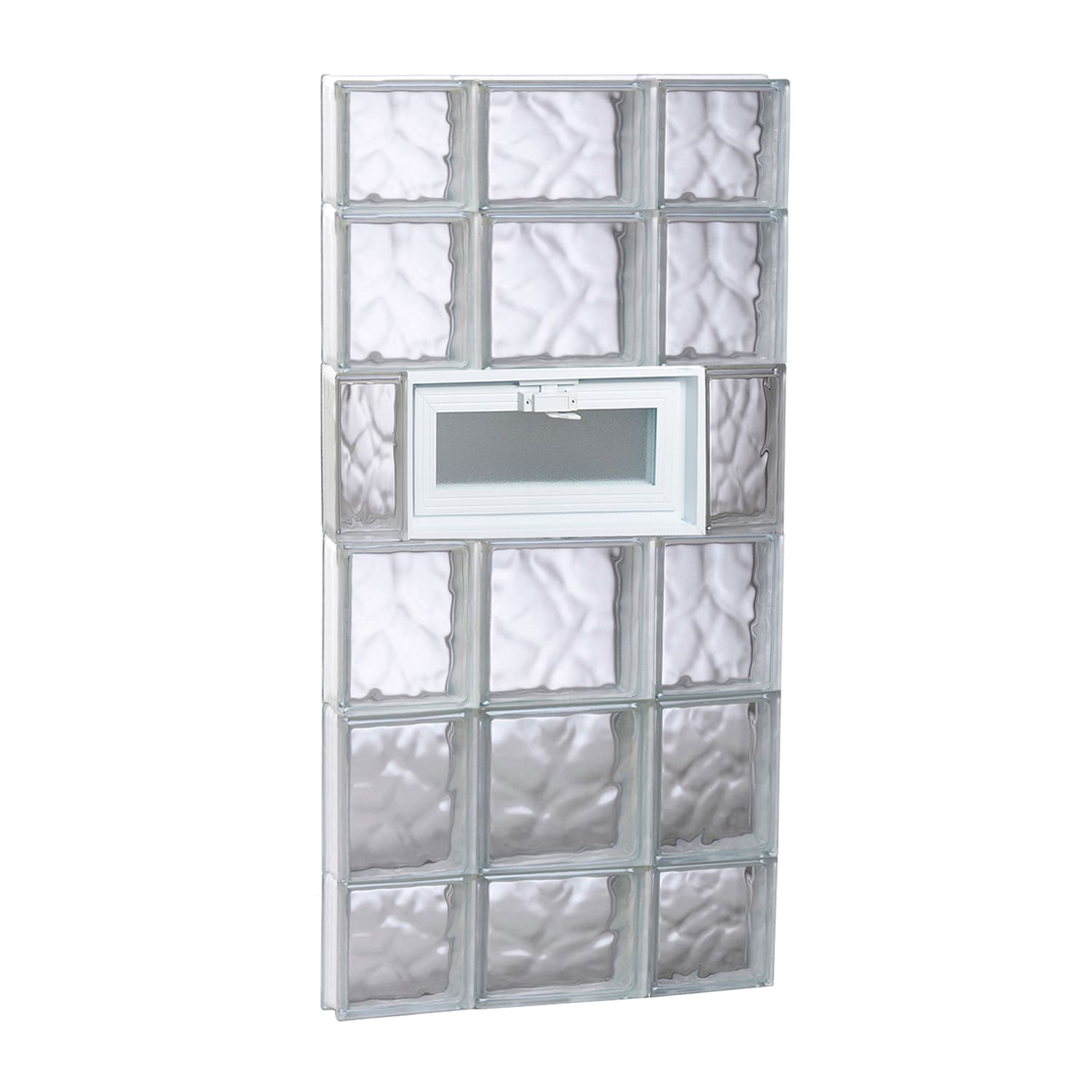 REDI2SET V2044DC Wavy Glass 19-1/4-in x 42-1/2-in Frameless Replacement Vented Glass Block Window