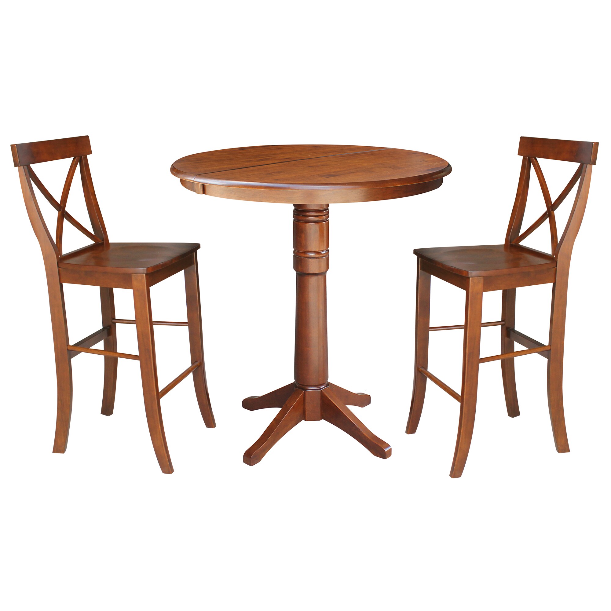 International Concepts K581-36RXT-27-S61332 Espresso Traditional Dining Room Set with Round Table (Seats 4)