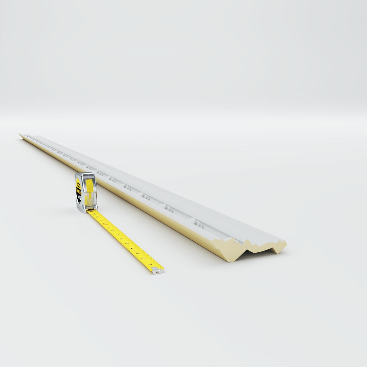 Primed White Polyurethane Nouveau Crown Moulding 94.5"
