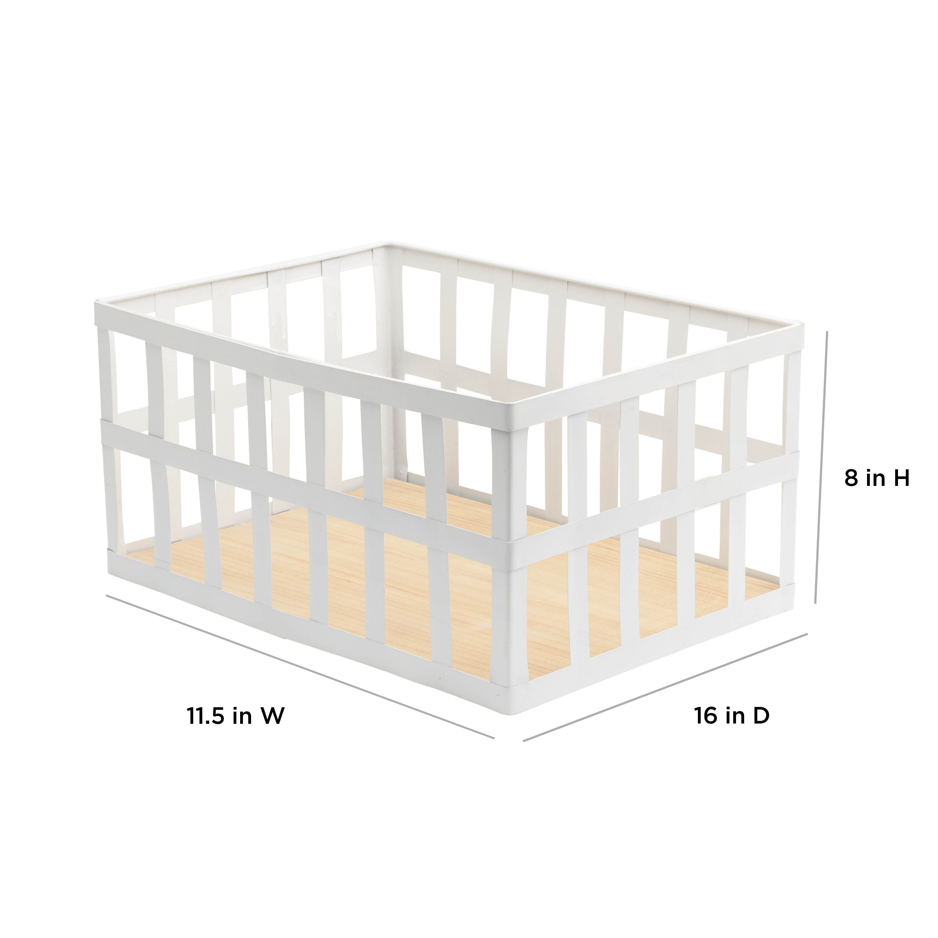 Origin 21 (11.5-in W x 8-in H x 16-in D) White Iron Stackable Basket at ...