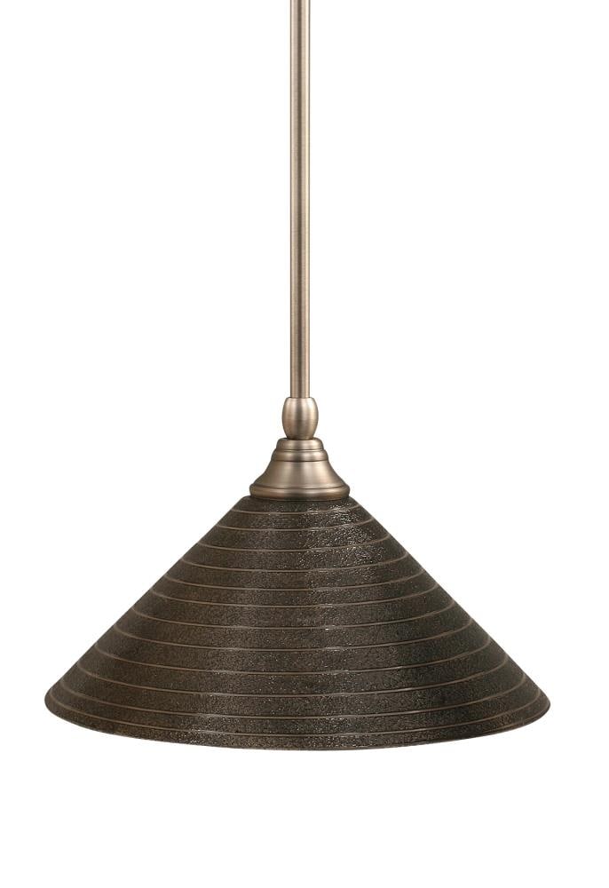  LWTK003065 Brooster Brushed Nickel Transitional Textured Glass Bowl Hanging Pendant Light